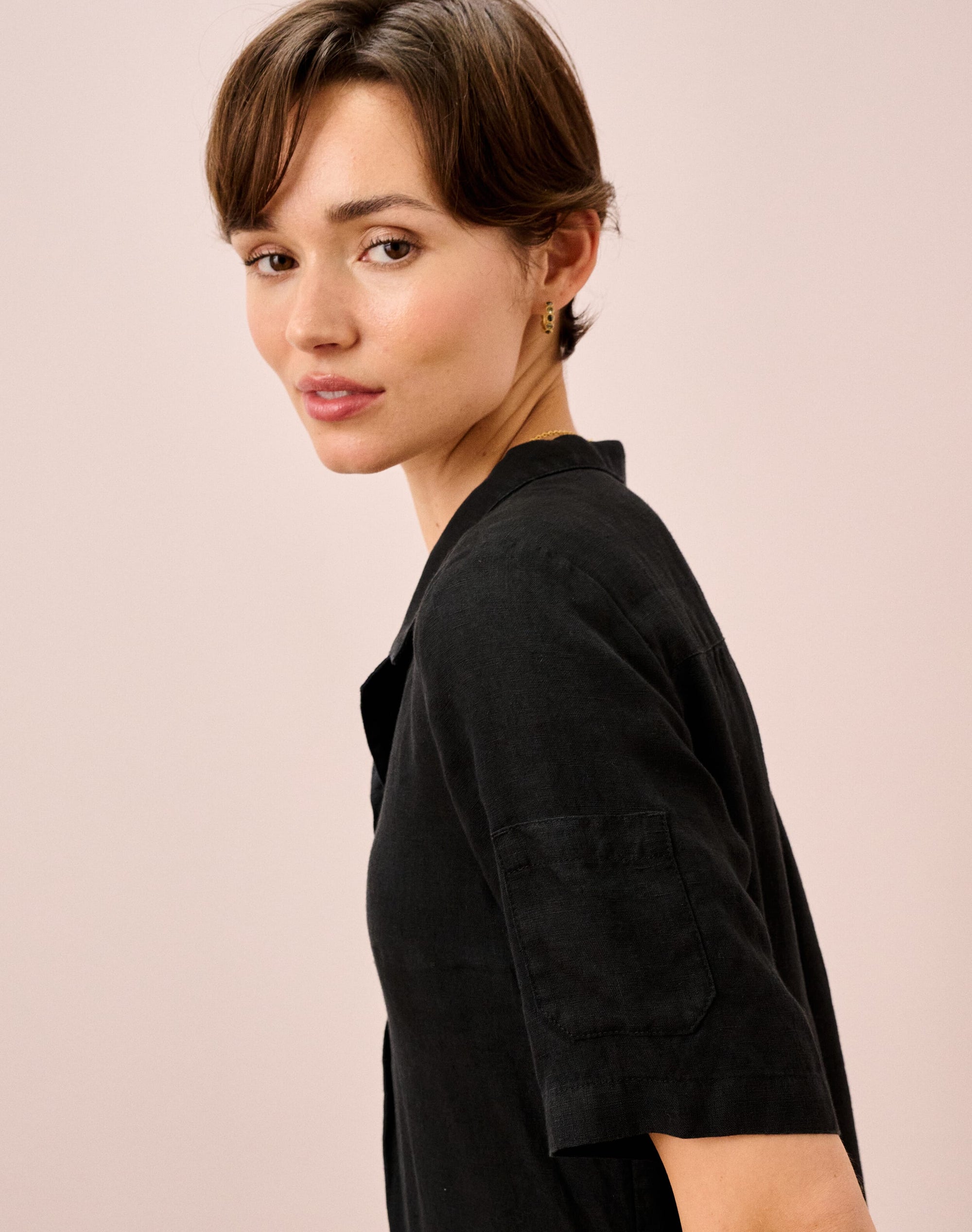 Linen Utility Shirt Dress