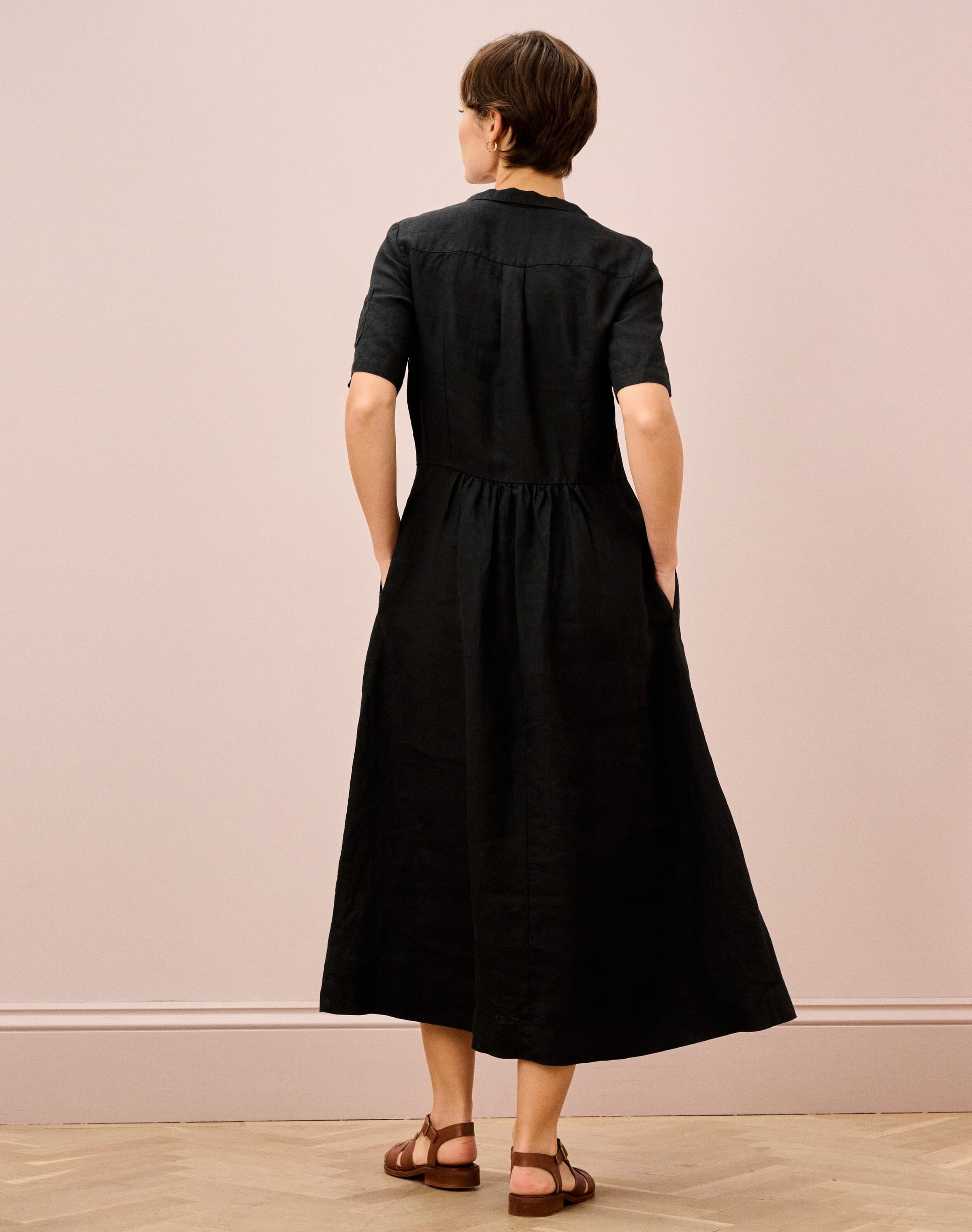 Linen Utility Shirt Dress