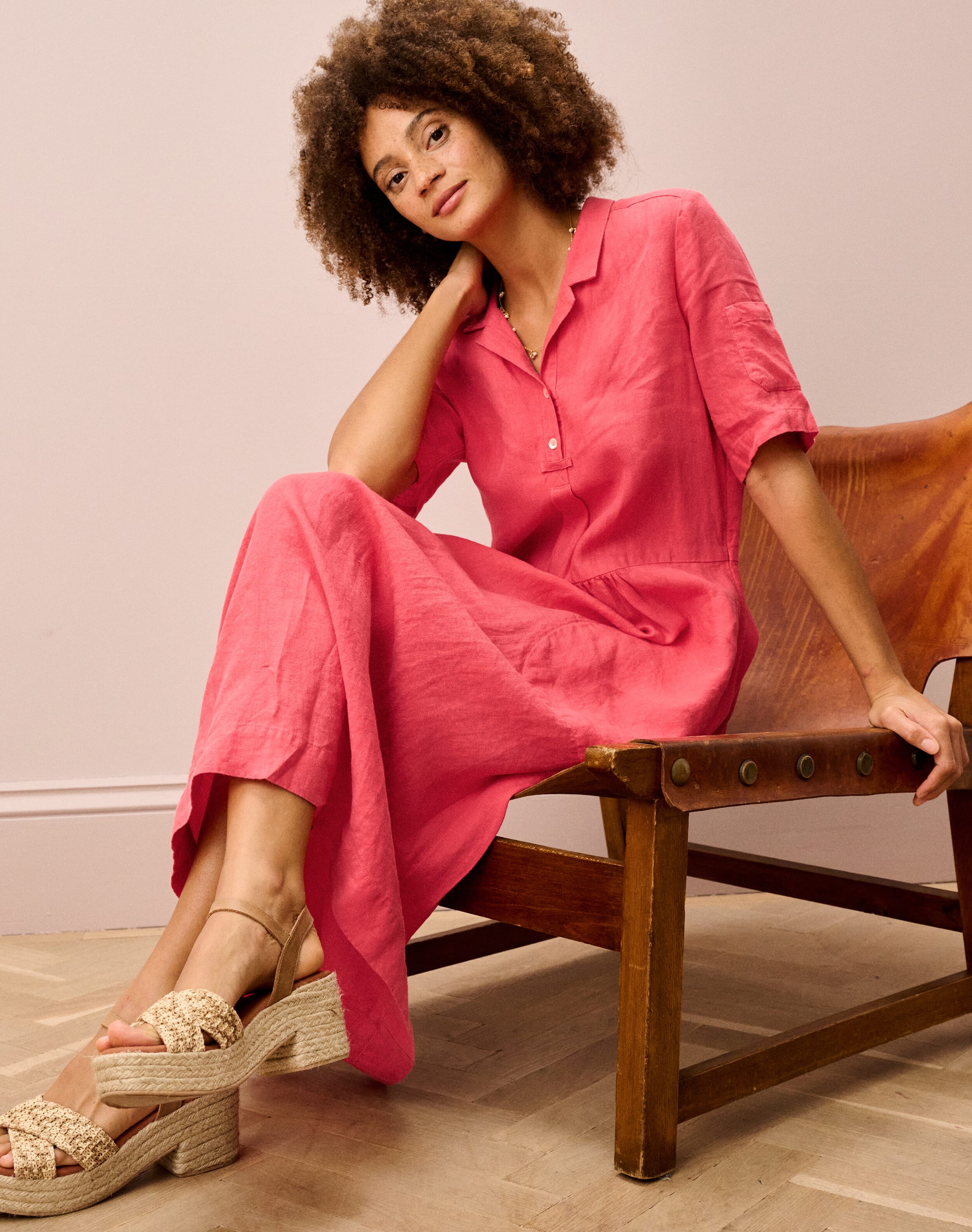 Linen Utility Shirt Dress