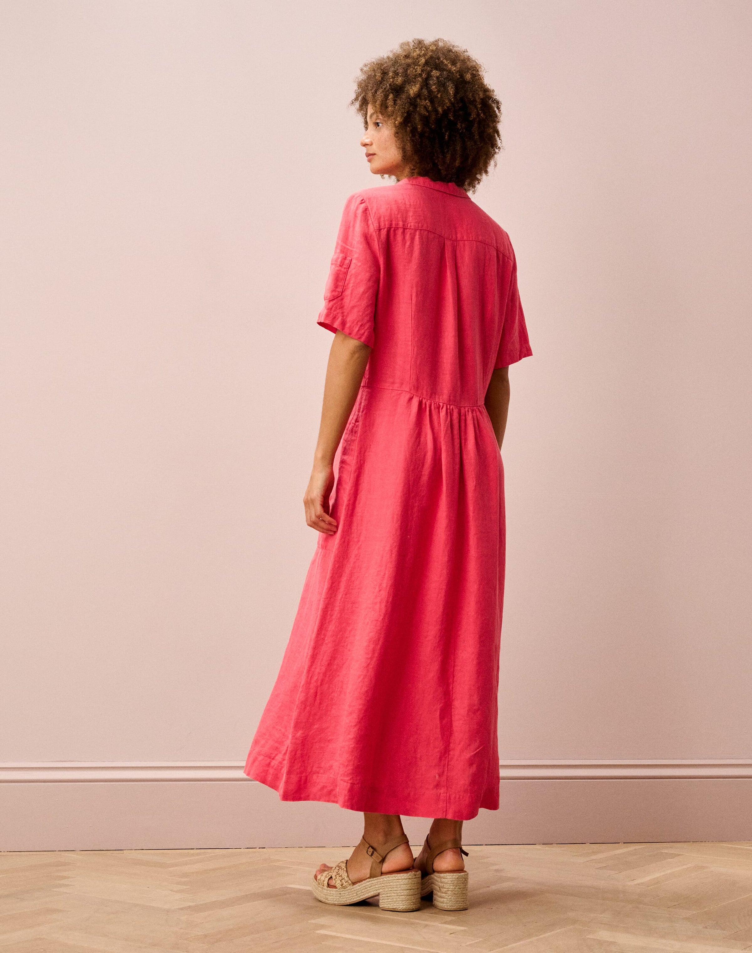 Linen Utility Shirt Dress