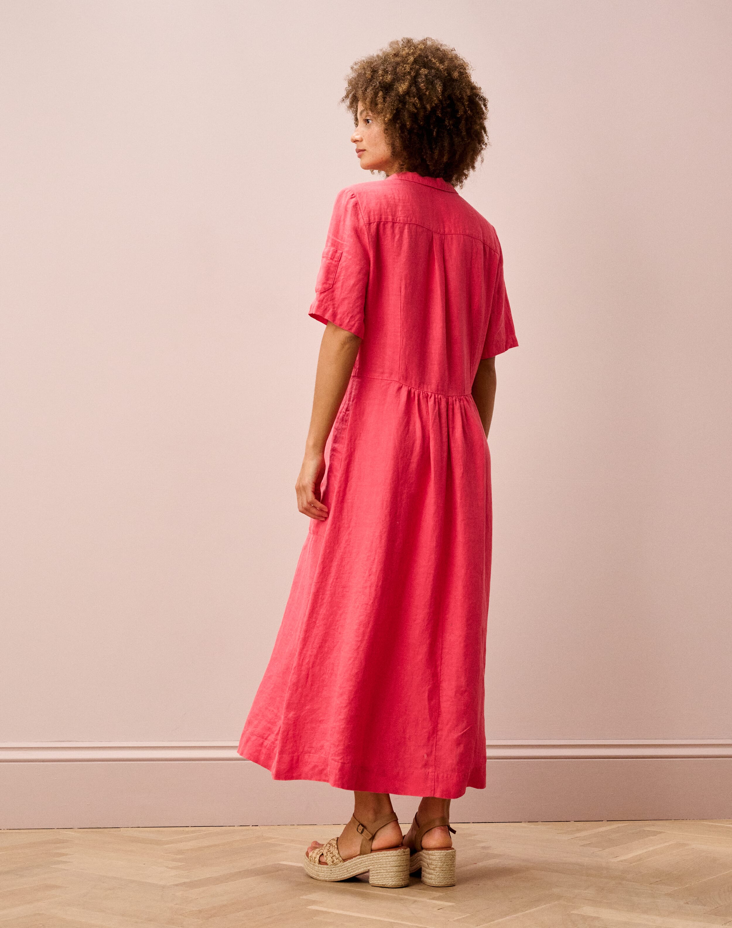 Linen Utility Shirt Dress