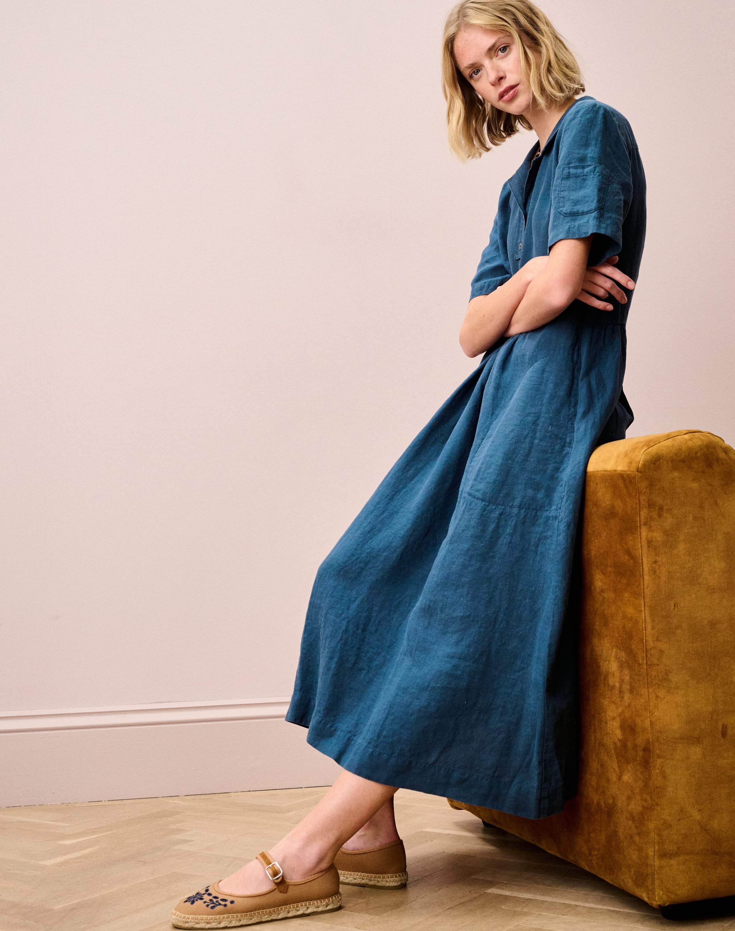 Linen Utility Shirt Dress