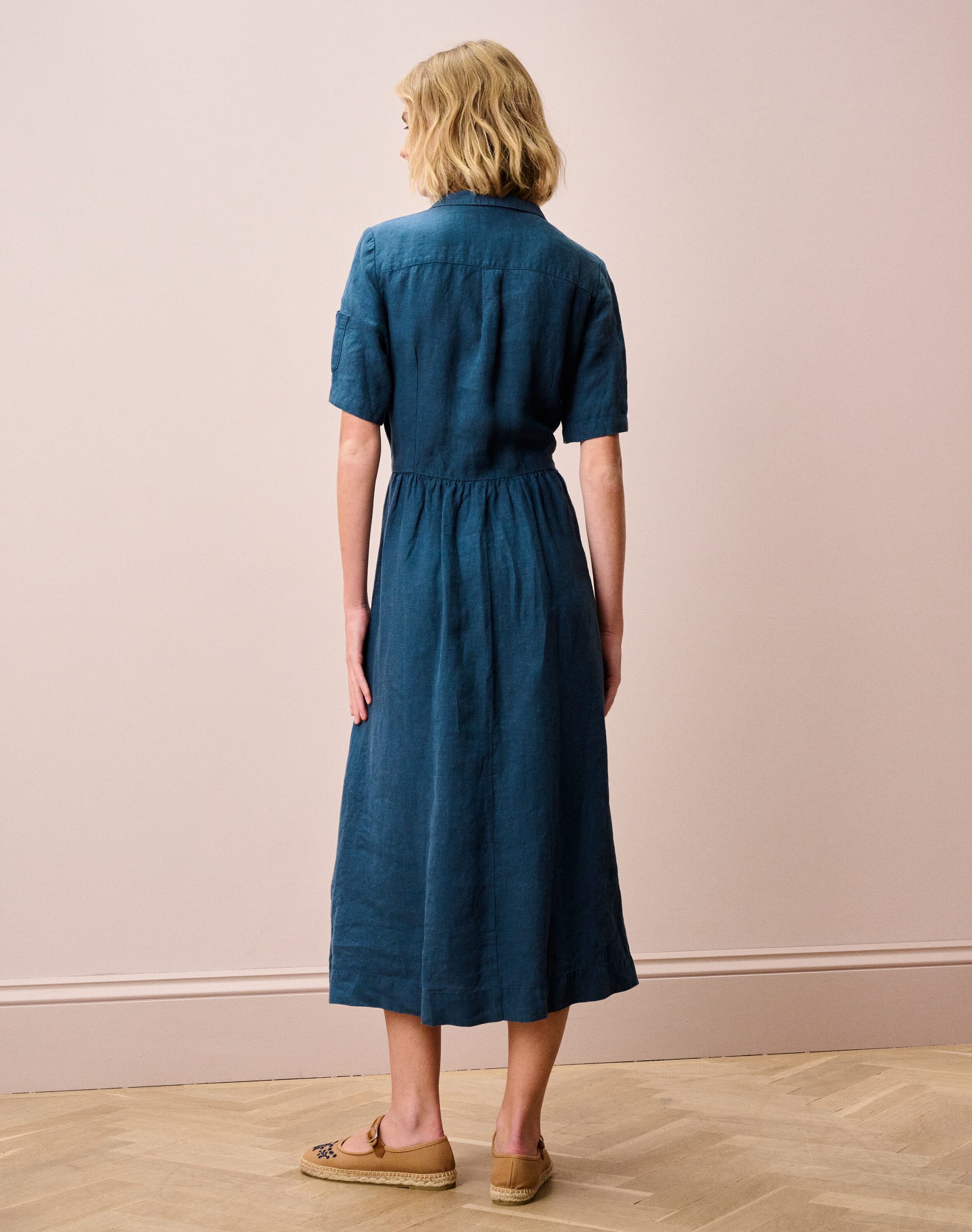 Linen Utility Shirt Dress