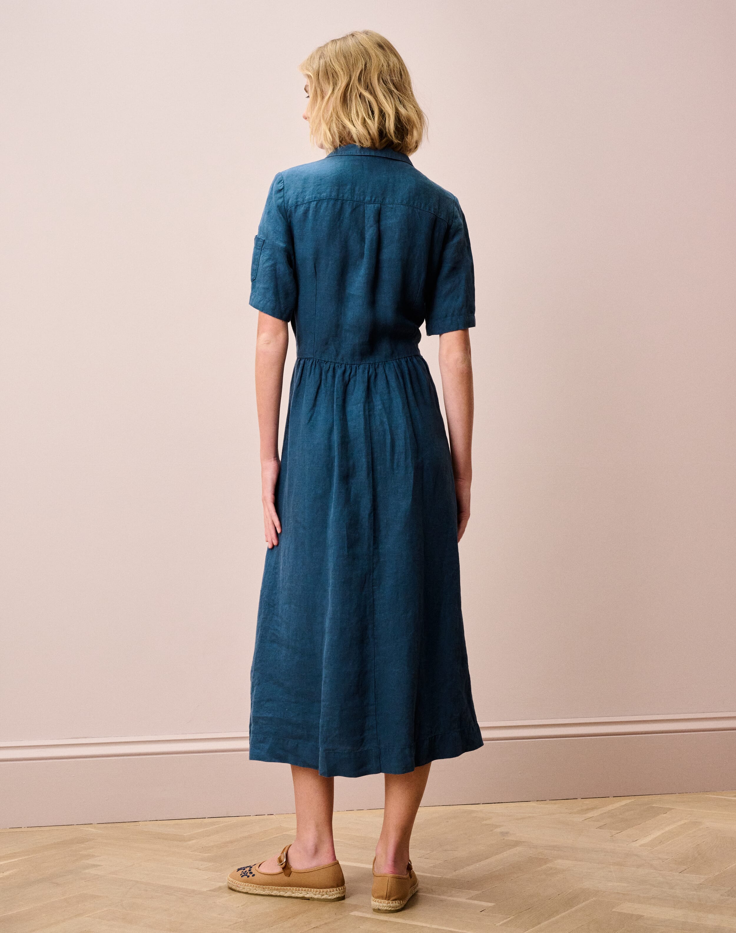 Linen Utility Shirt Dress