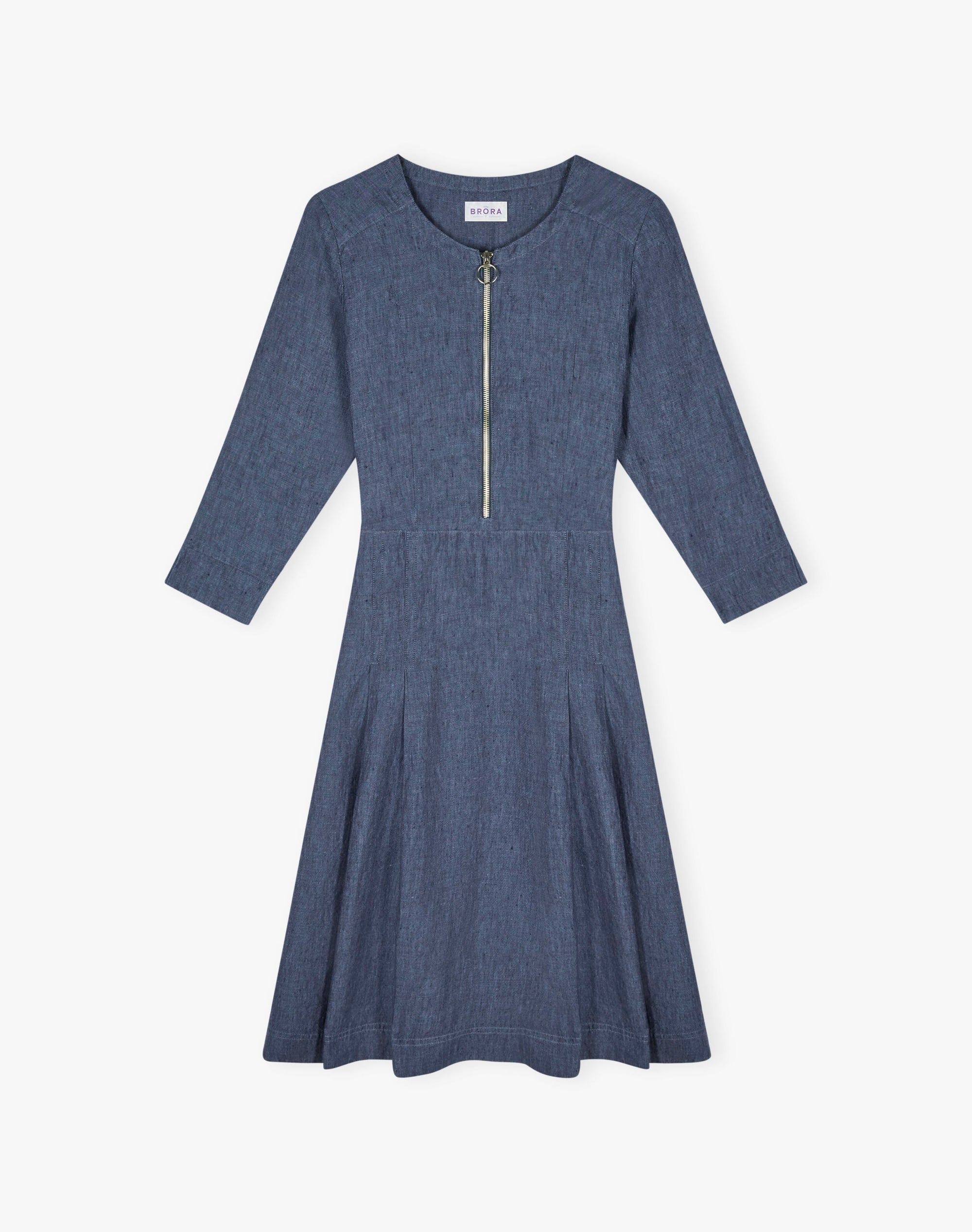 Cross Weave Linen Zip Dress