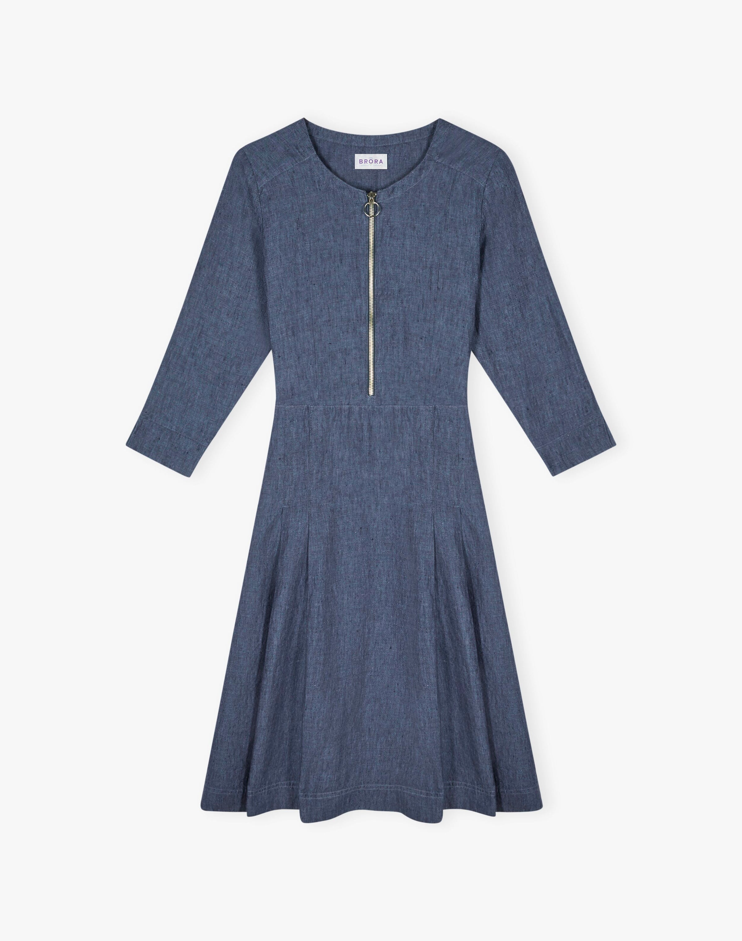 Cross Weave Linen Zip Dress