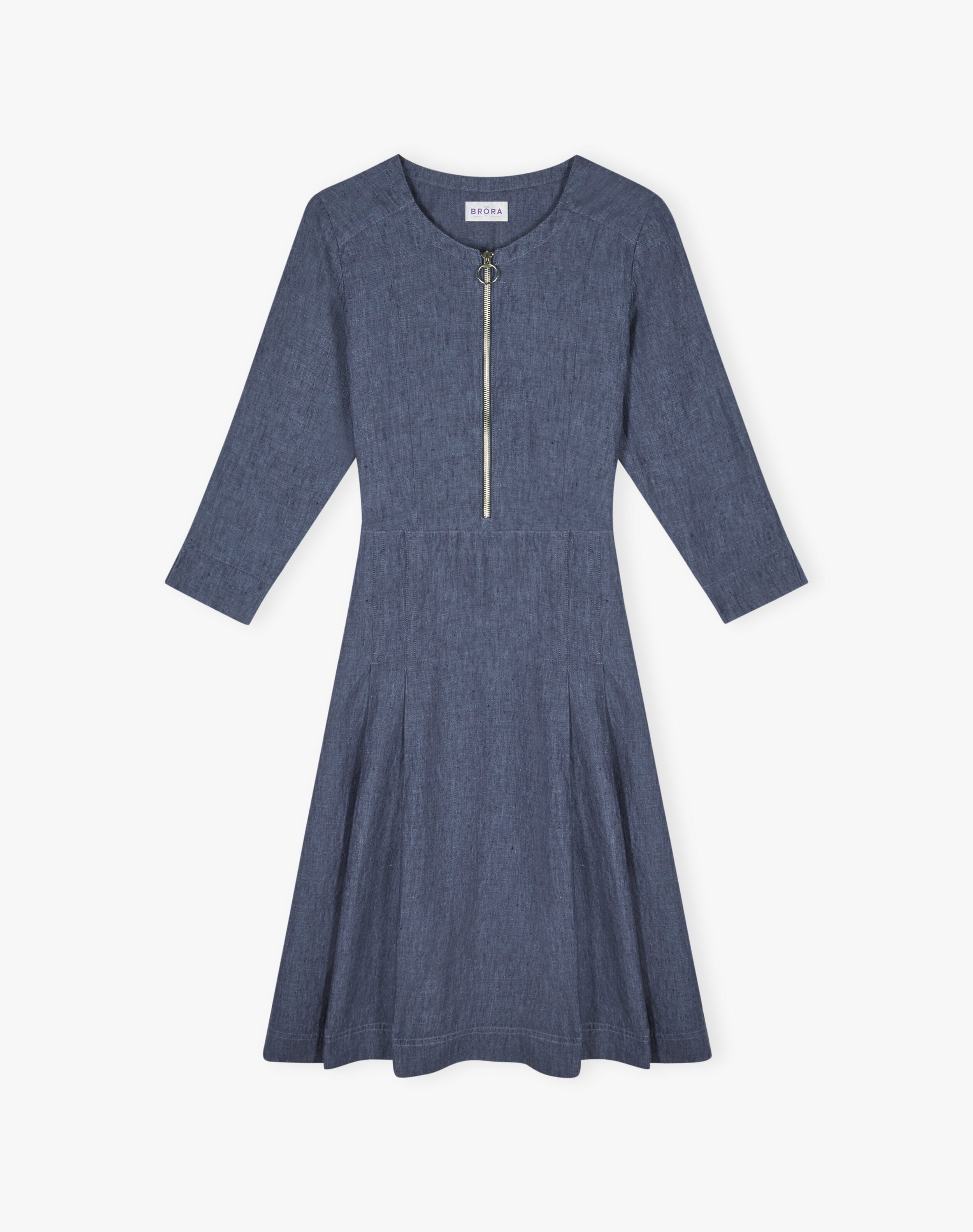 Cross Weave Linen Zip Dress