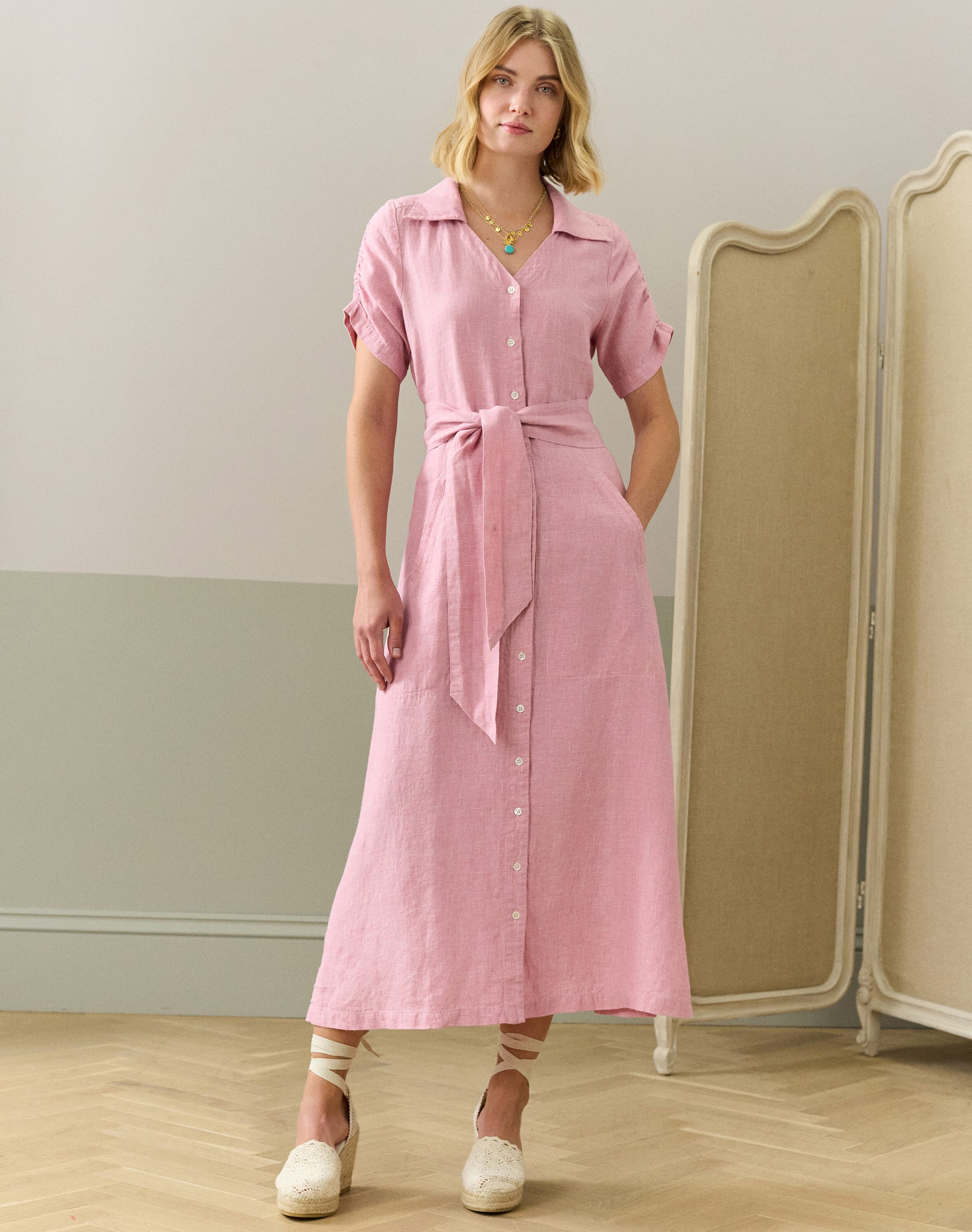 Cross Dye Linen Dress
