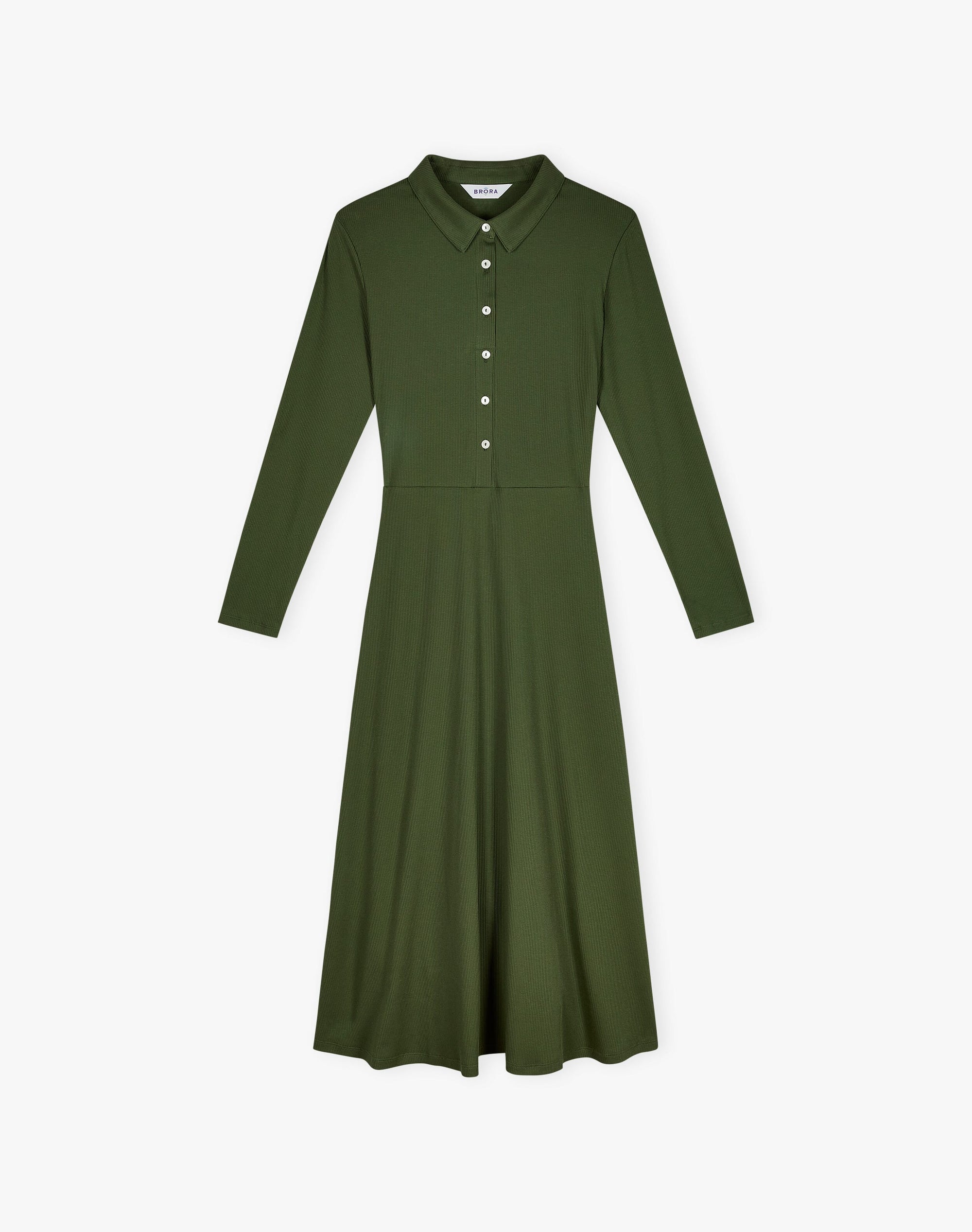 Organic Cotton Ribbed Jersey Shirt Dress