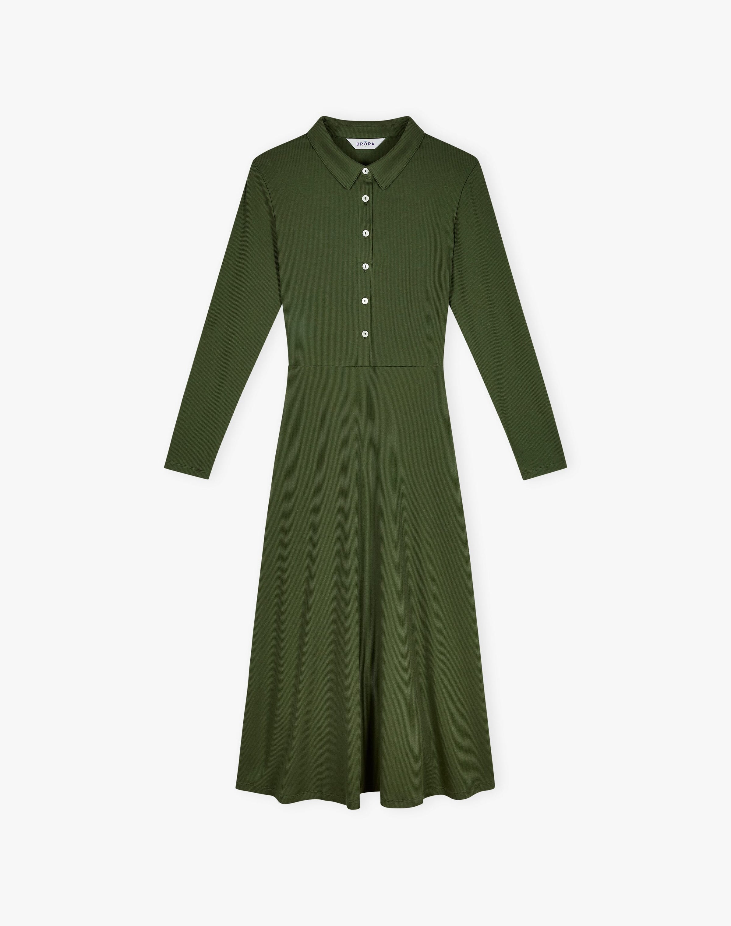 Organic Cotton Ribbed Jersey Shirt Dress
