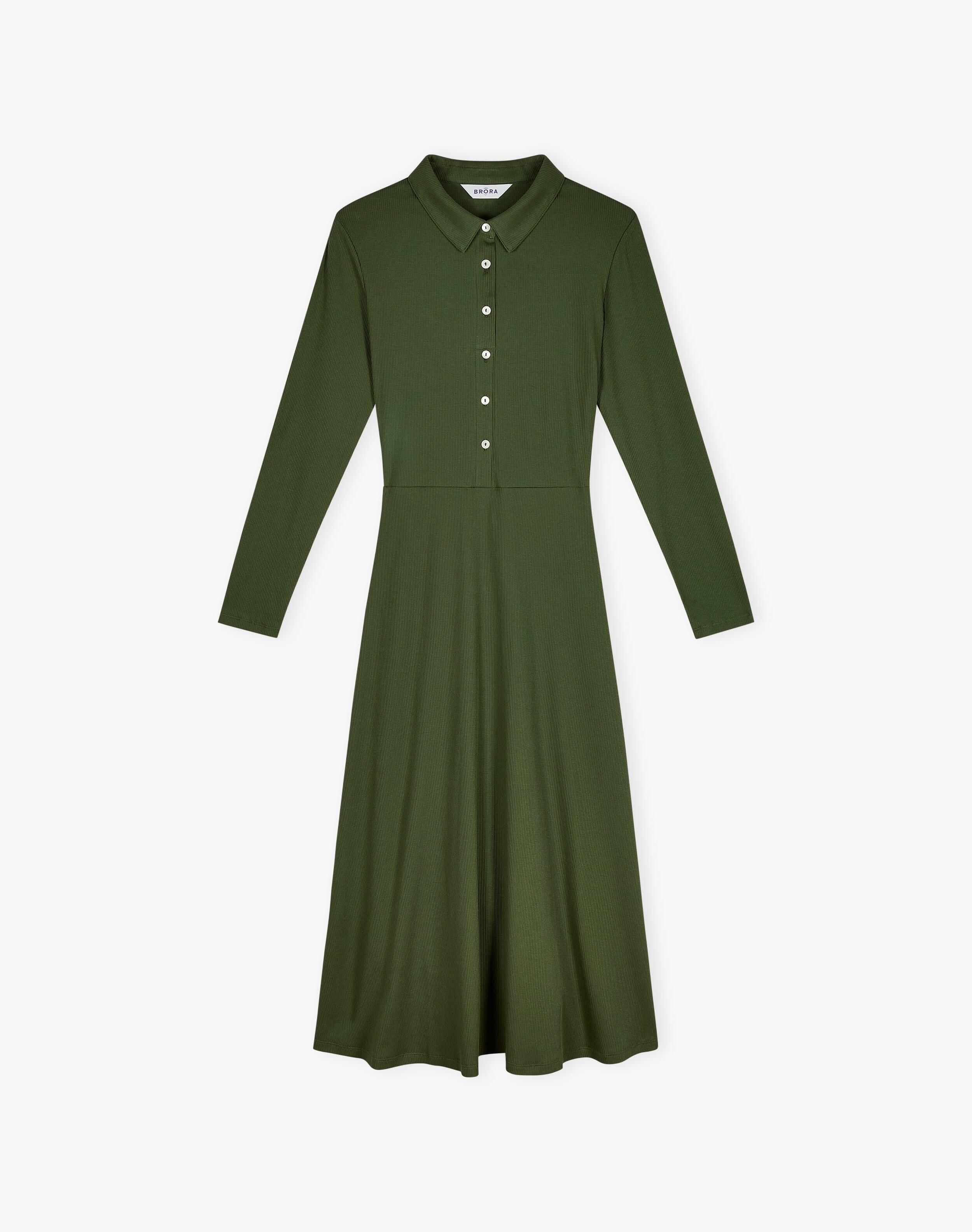 Organic Cotton Ribbed Jersey Shirt Dress
