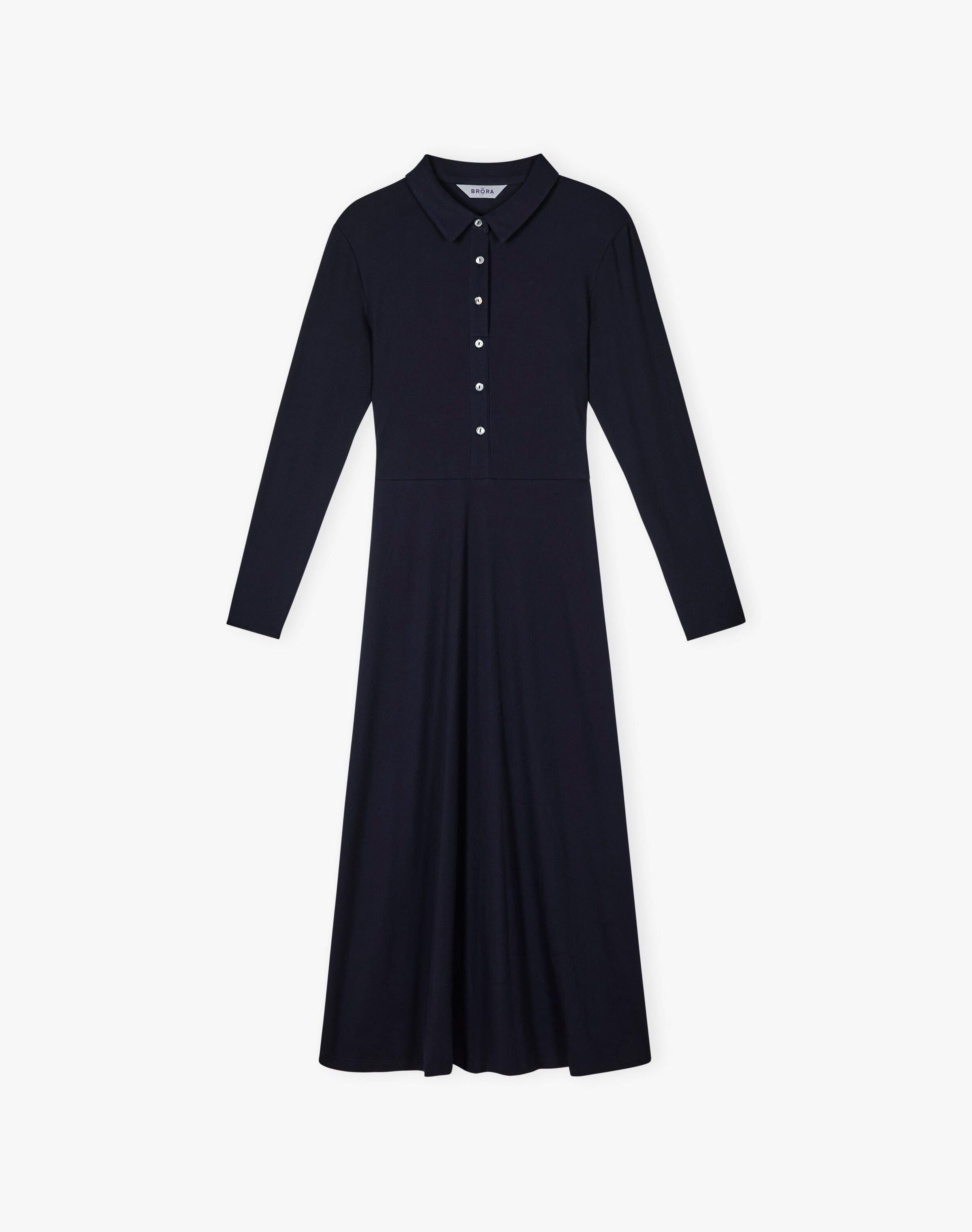 Organic Cotton Ribbed Jersey Shirt Dress