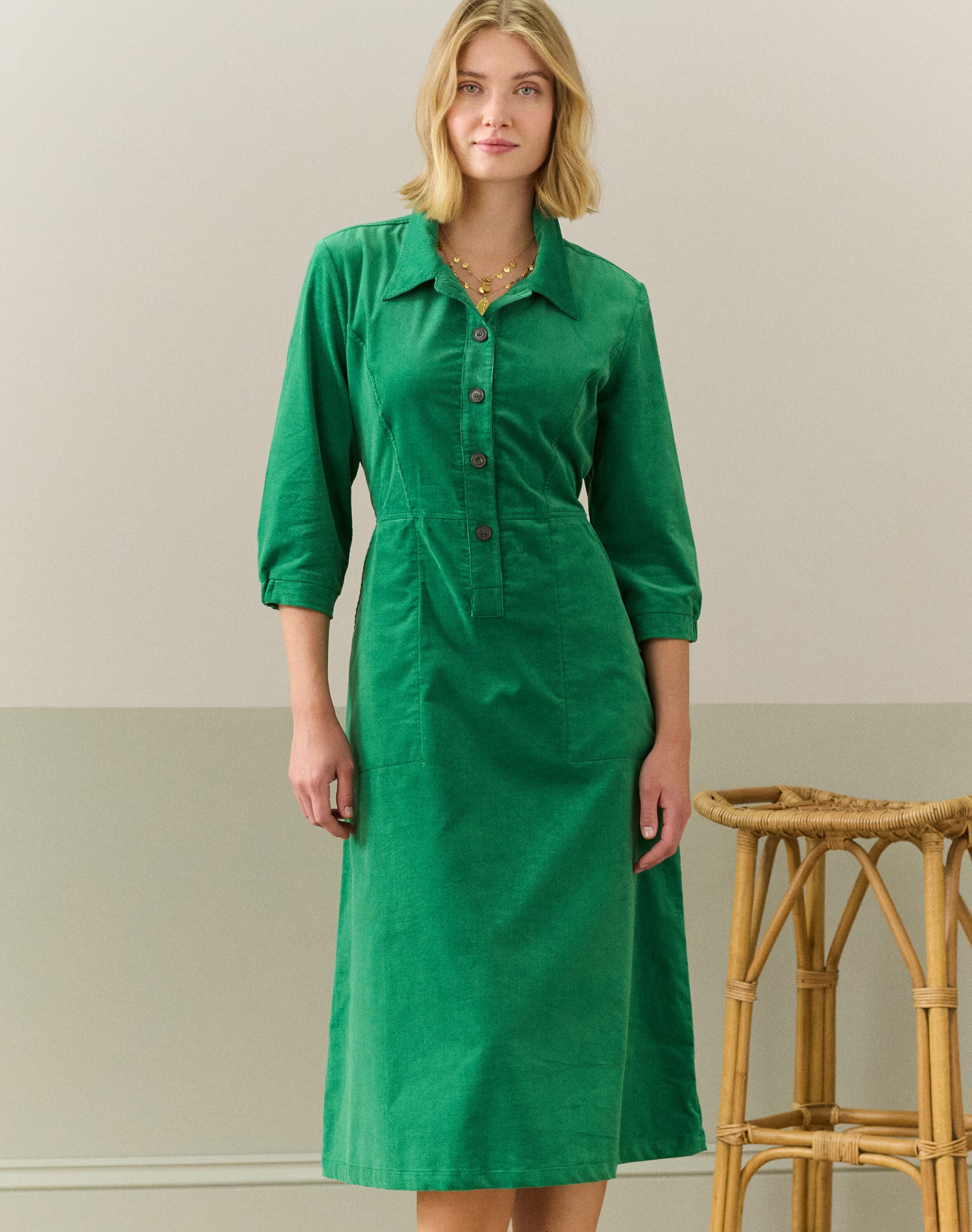 Needlecord Shirt Dress