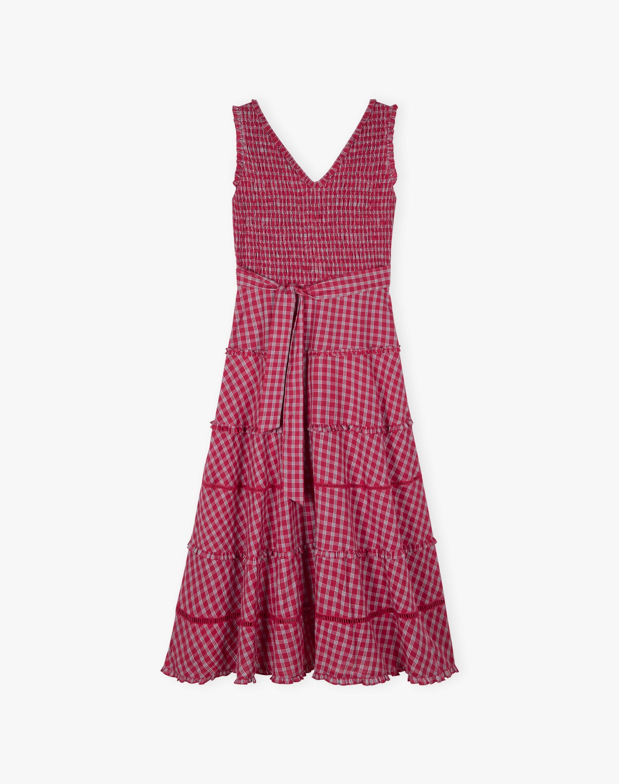 Cotton Check Shirred Sundress