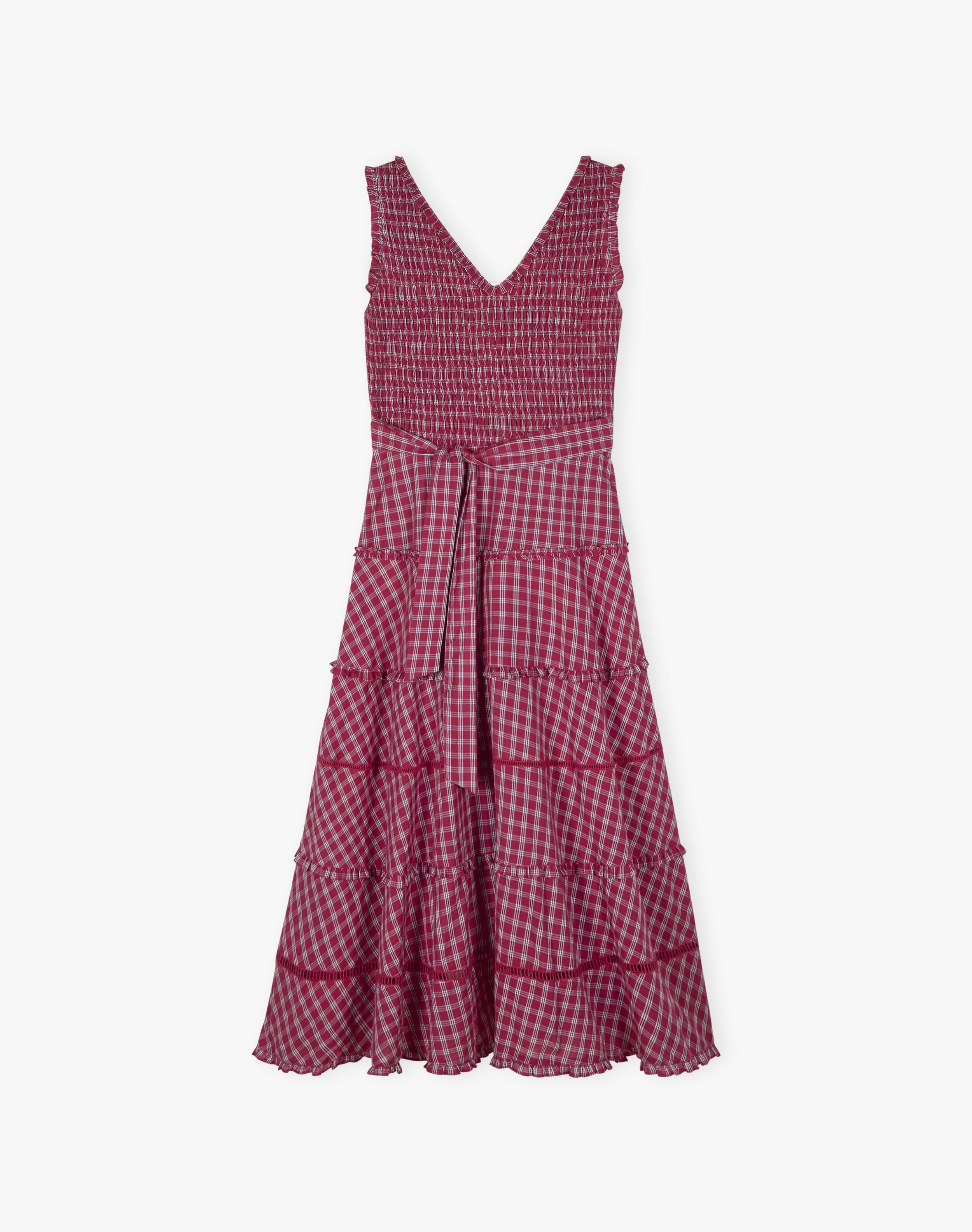 Cotton Check Shirred Sundress