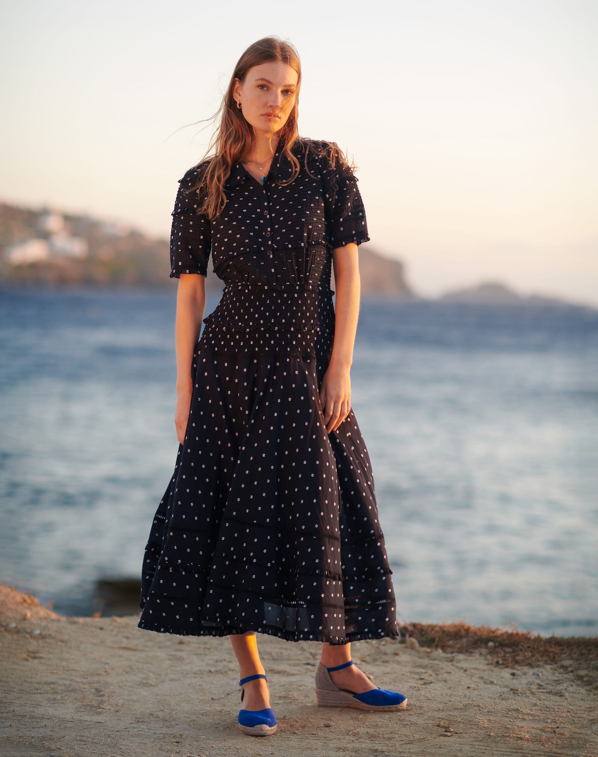 Cotton Dobby Shirt Dress