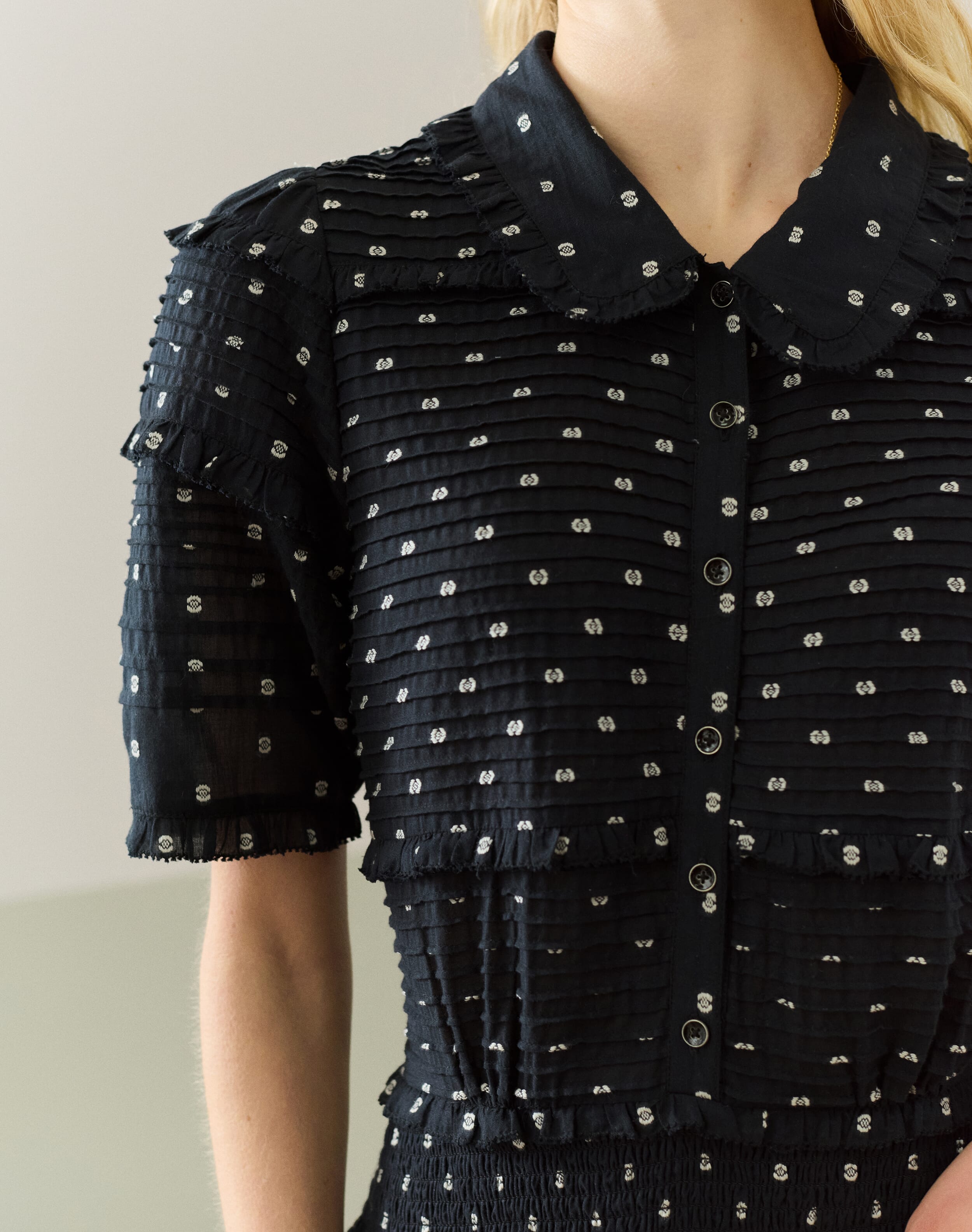 Cotton Dobby Shirt Dress