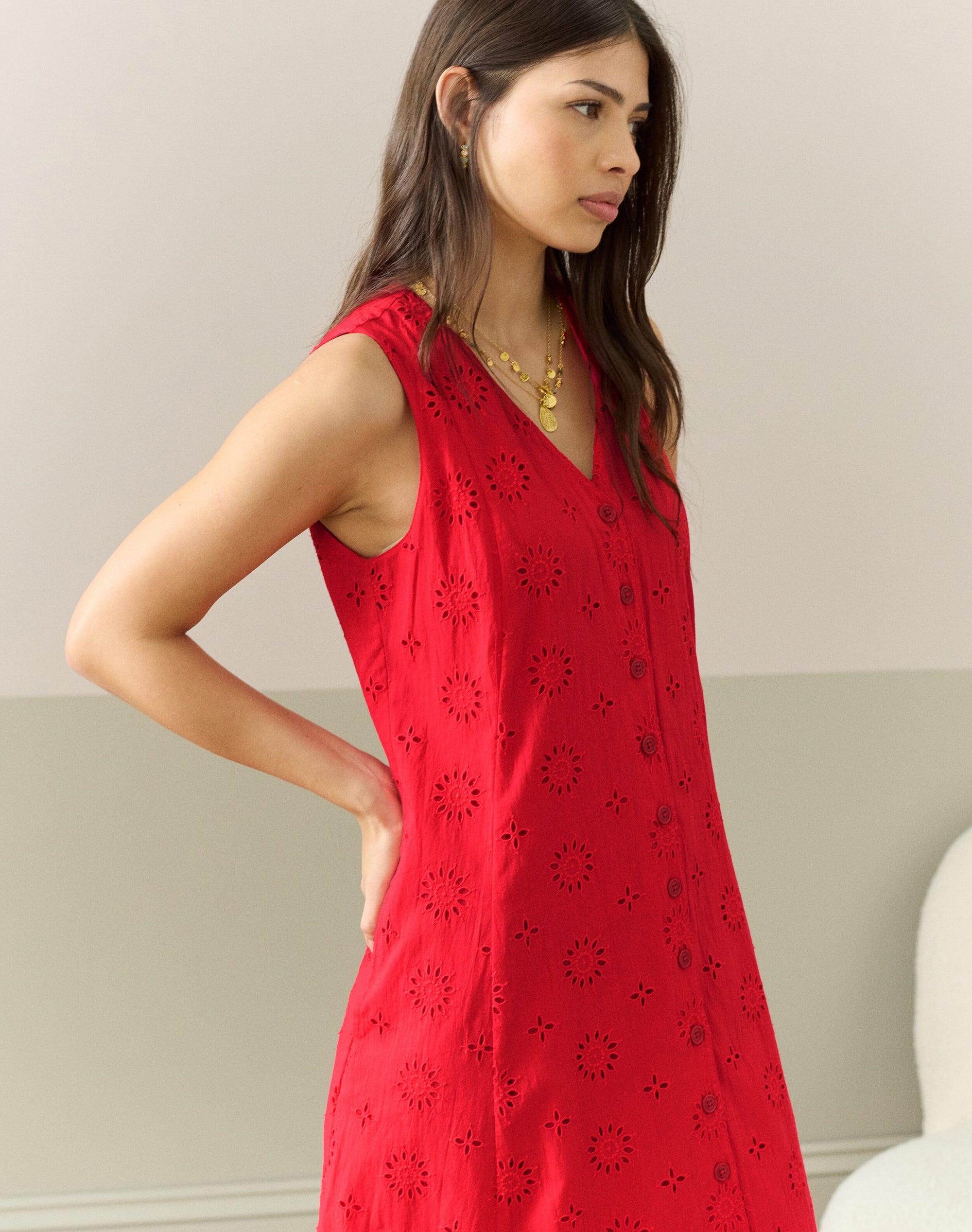 Cotton Broderie Anglaise Pinafore