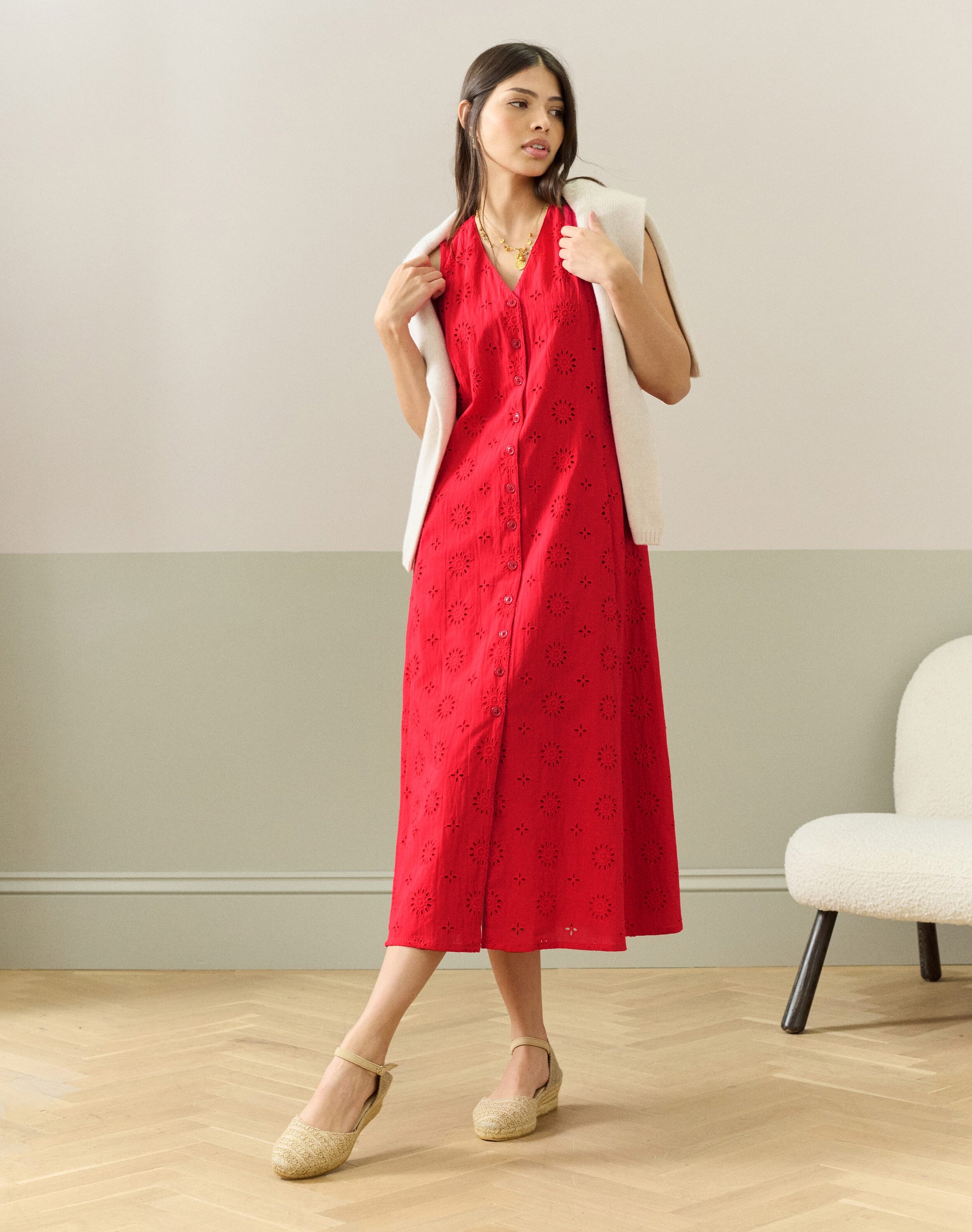 Cotton Broderie Anglaise Pinafore