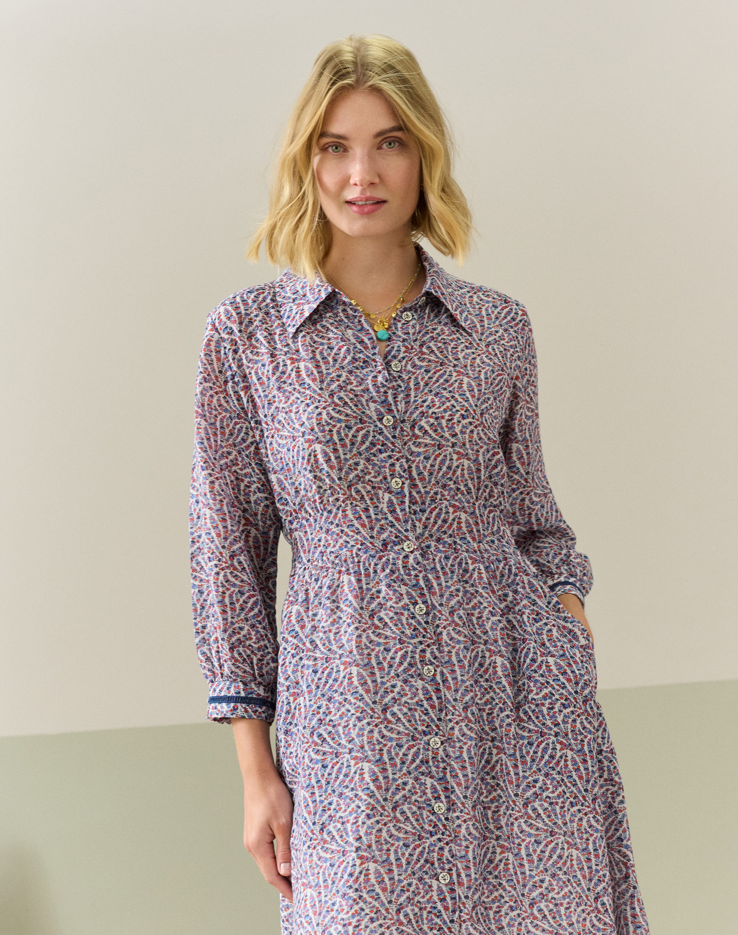 Silk Cotton Shirt Dress