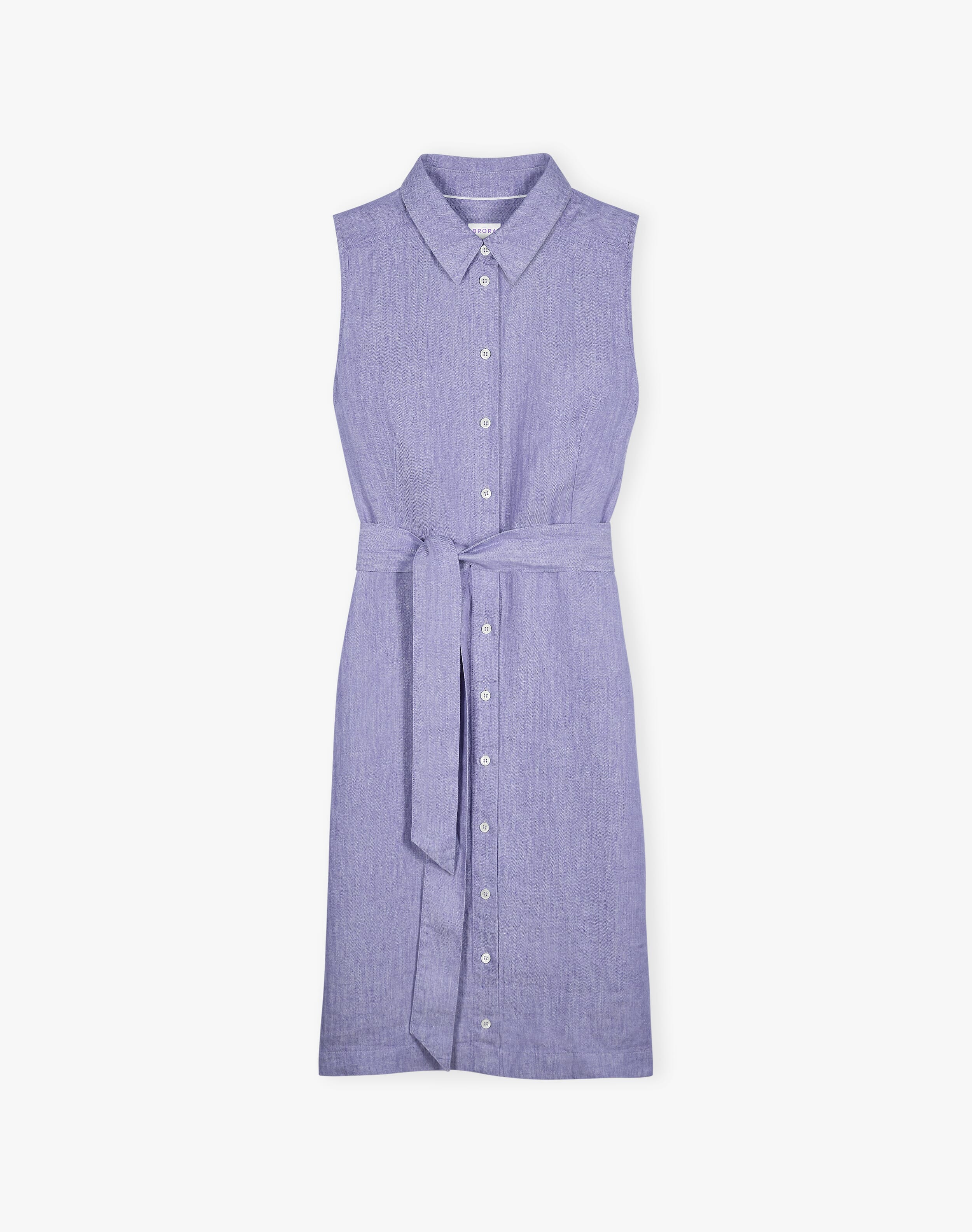 Herringbone Linen Shirt Dress