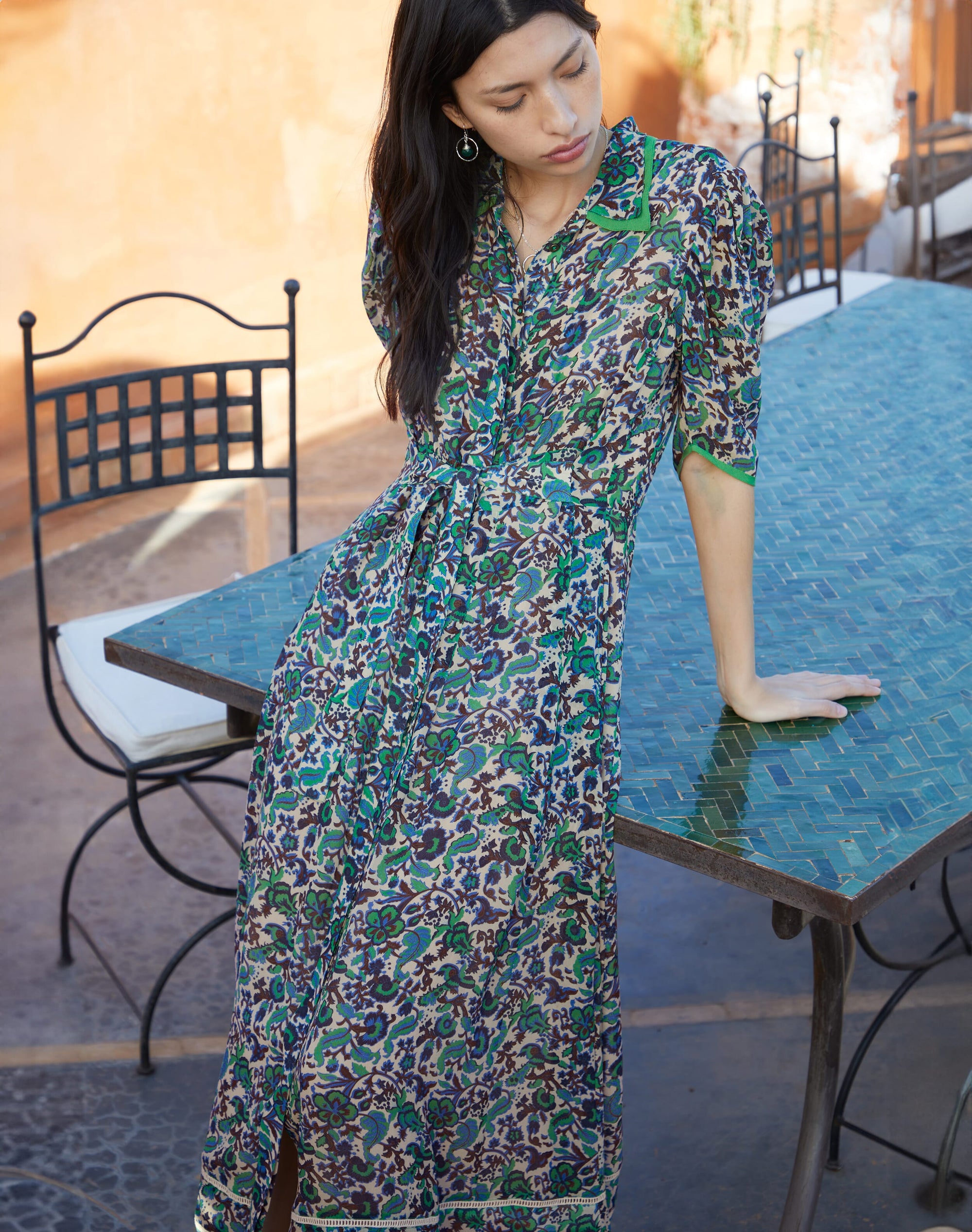 Silk Floral Vine Dress