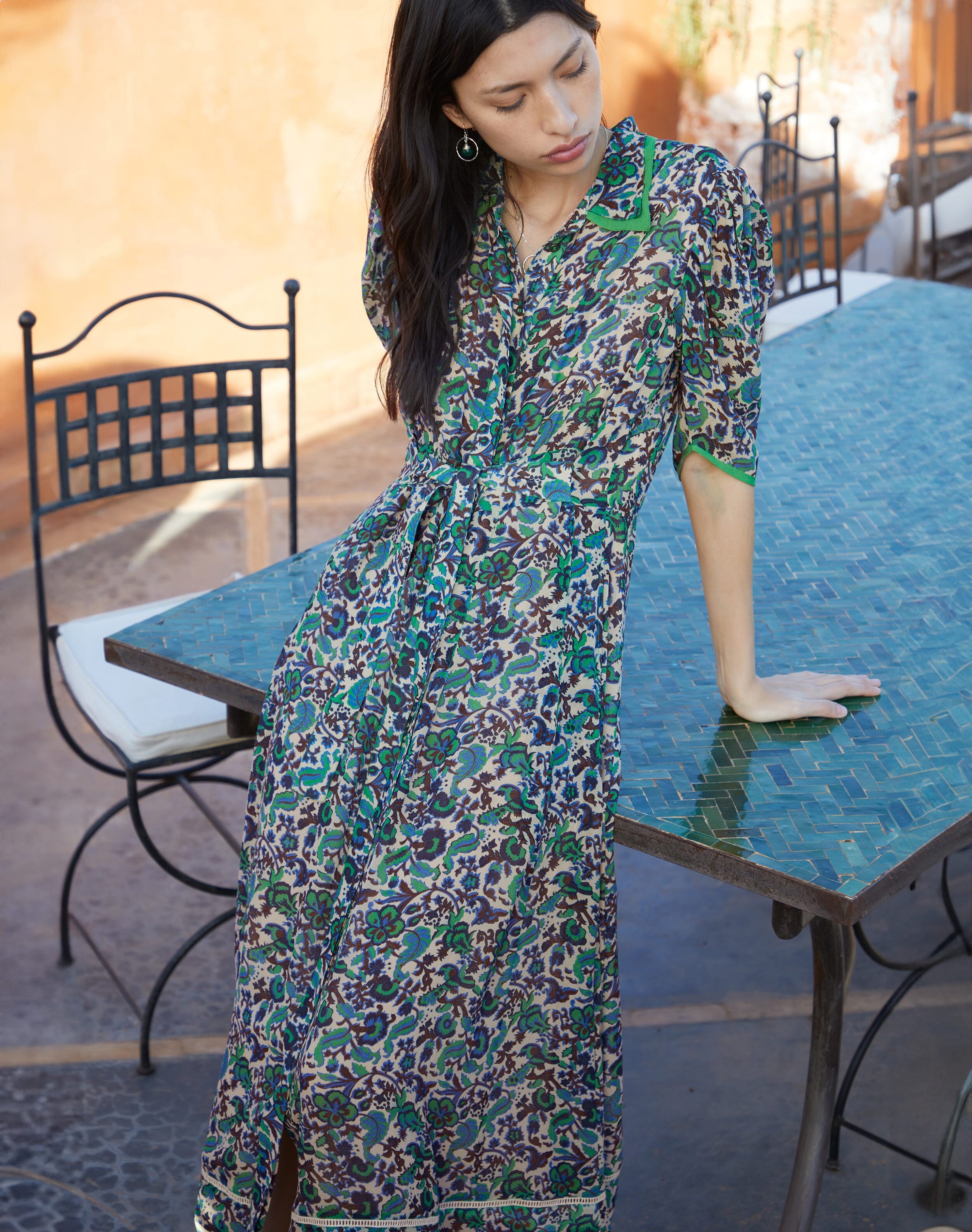 Silk Floral Vine Dress