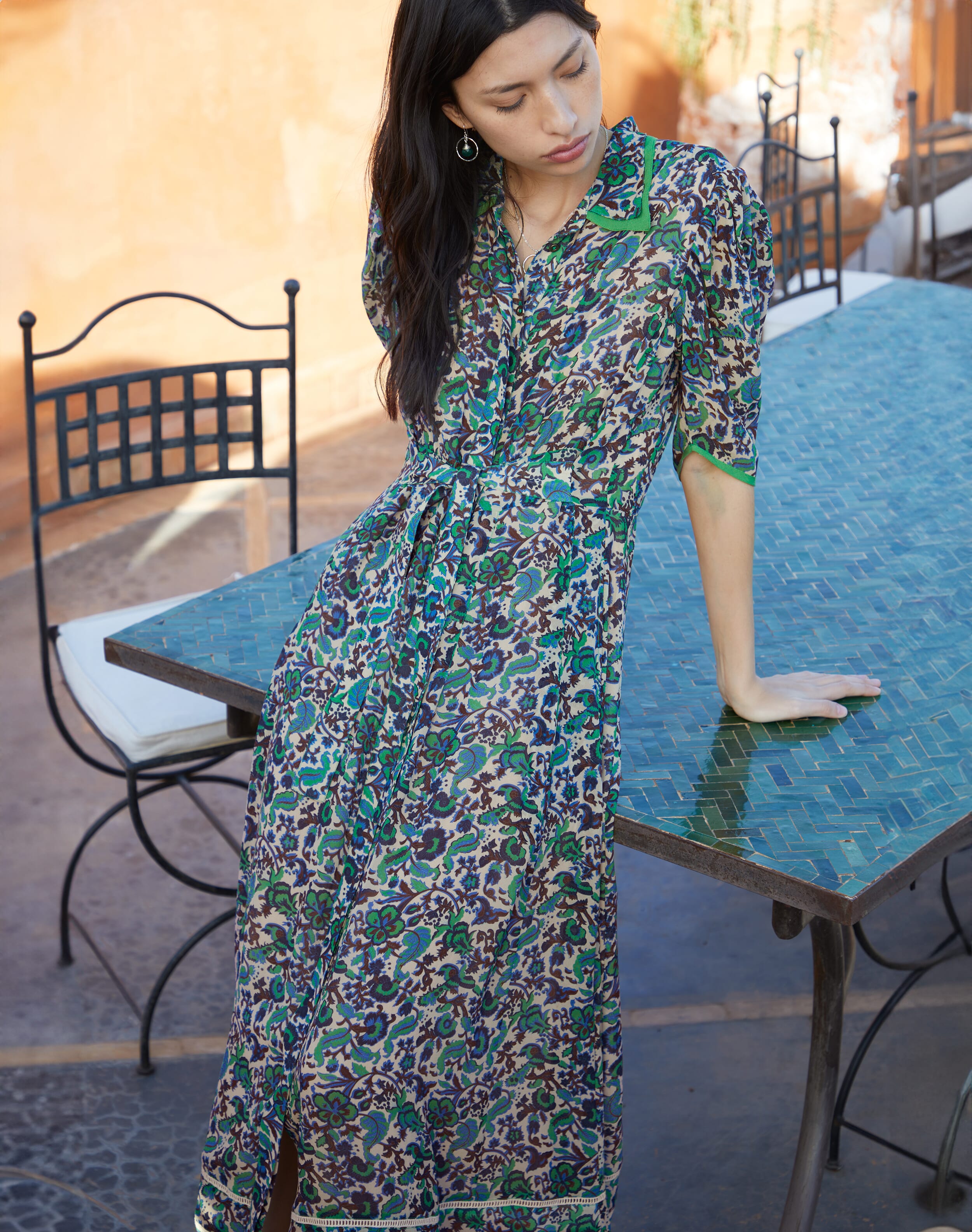 Silk Floral Vine Dress