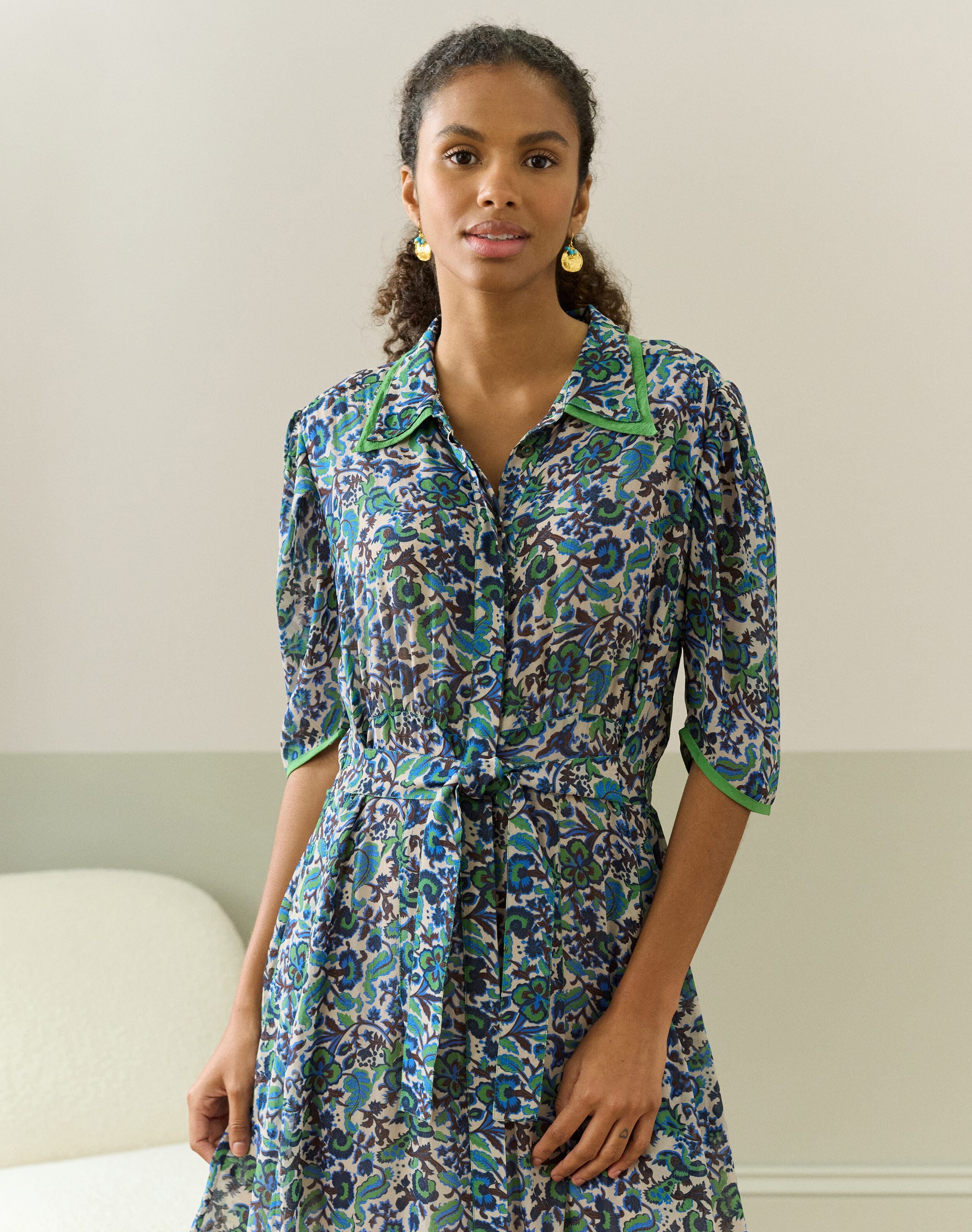 Silk Floral Vine Dress