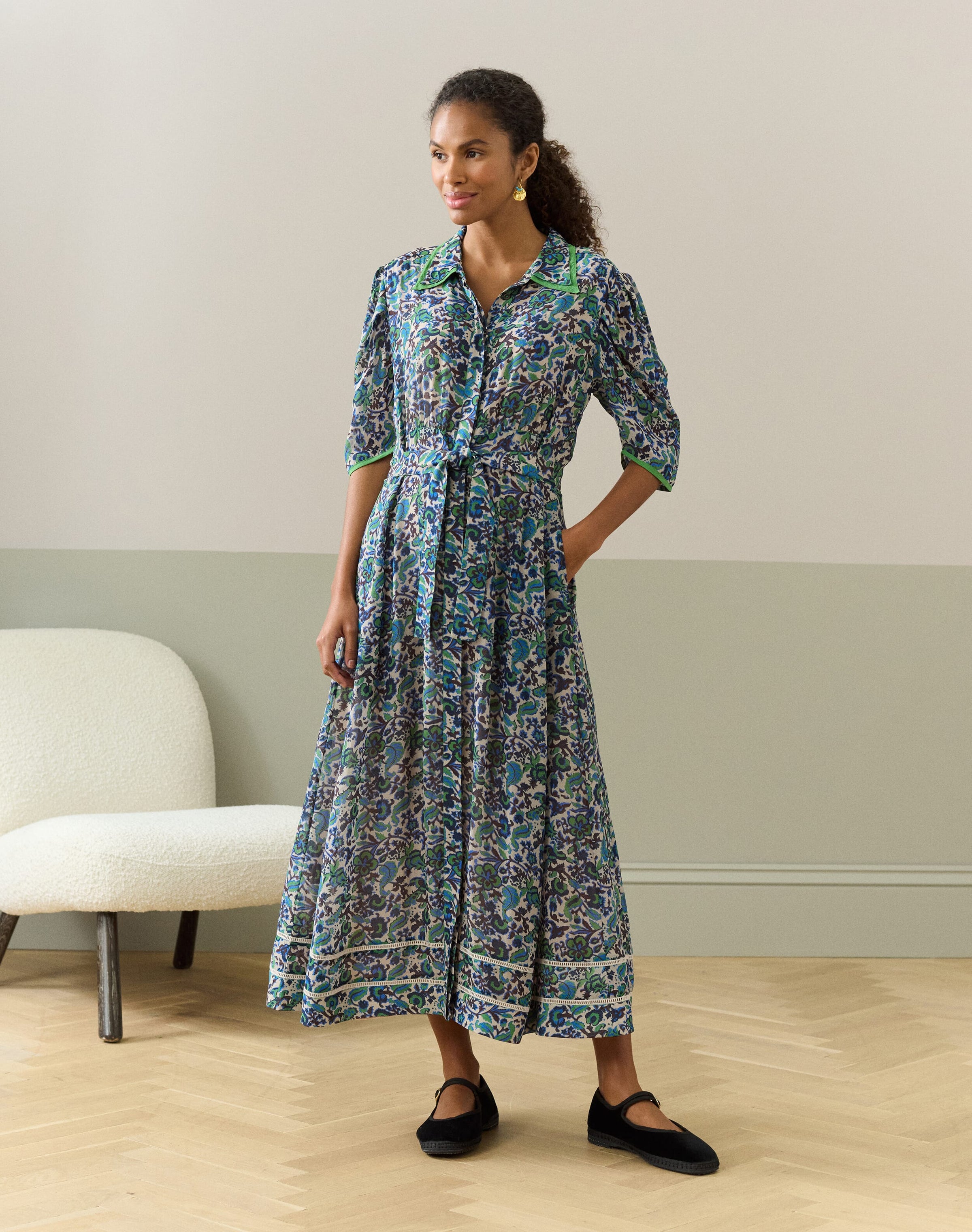 Silk Floral Vine Dress