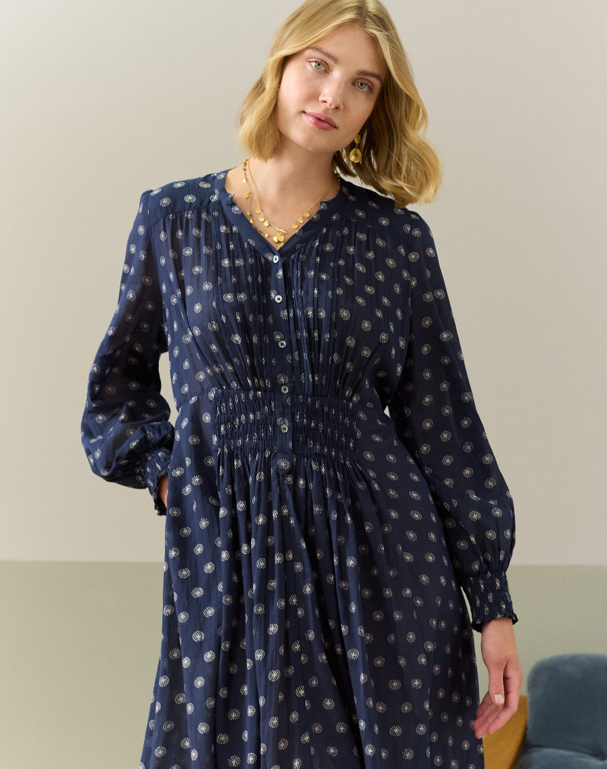 Organic Cotton Pintuck Dress