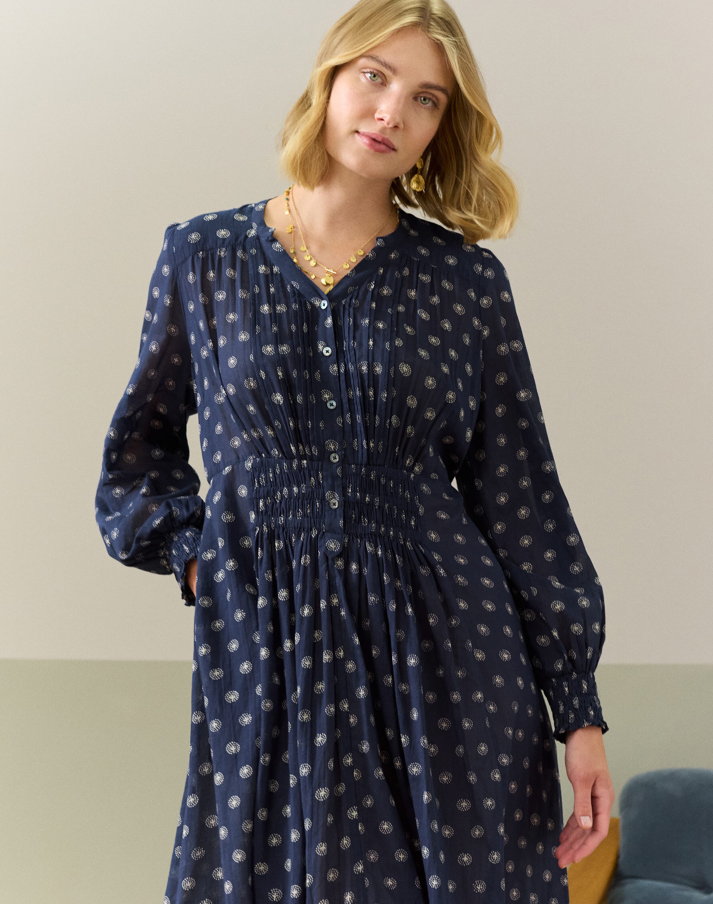 Organic Cotton Pintuck Dress