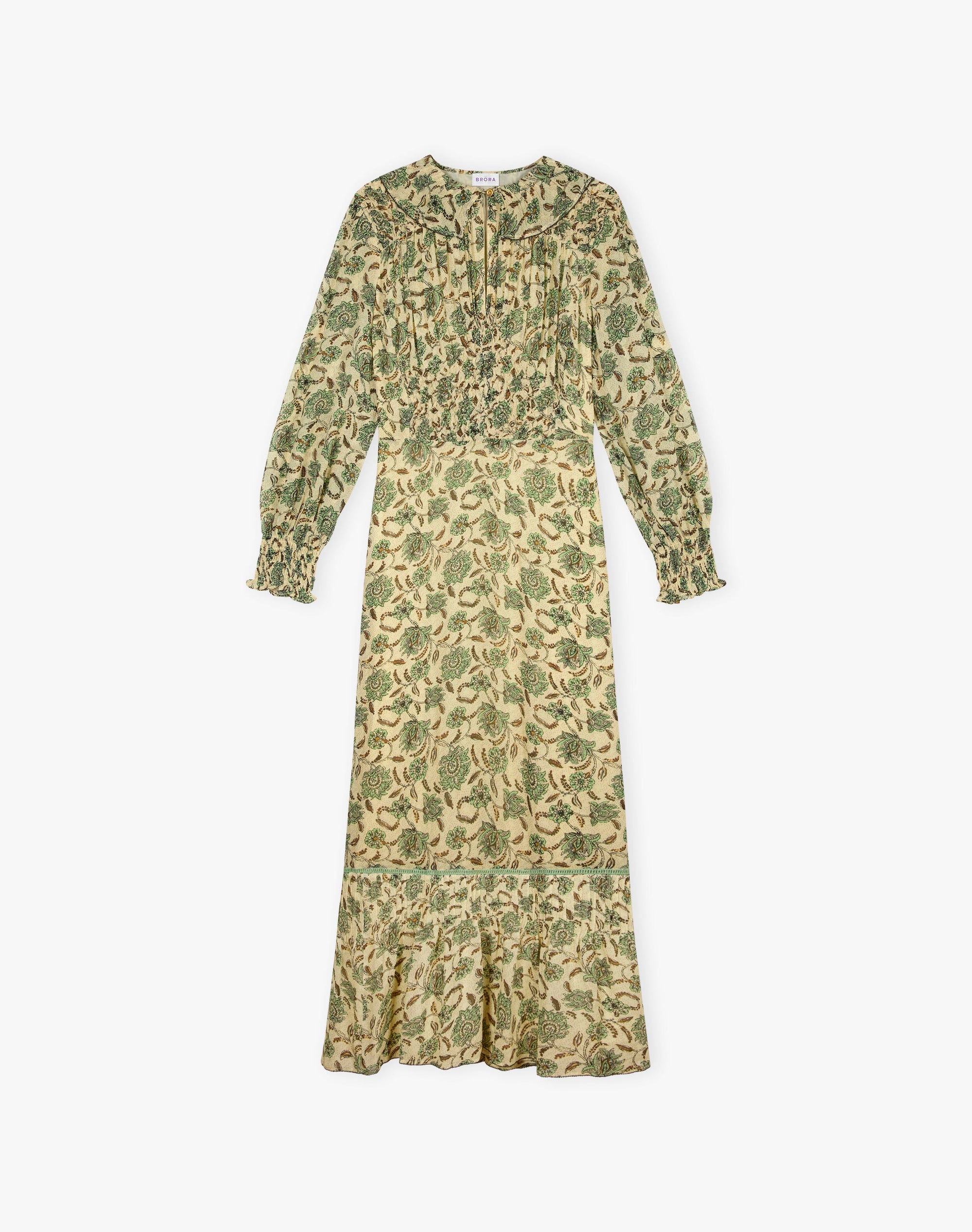 Silk Botanical Print Dress