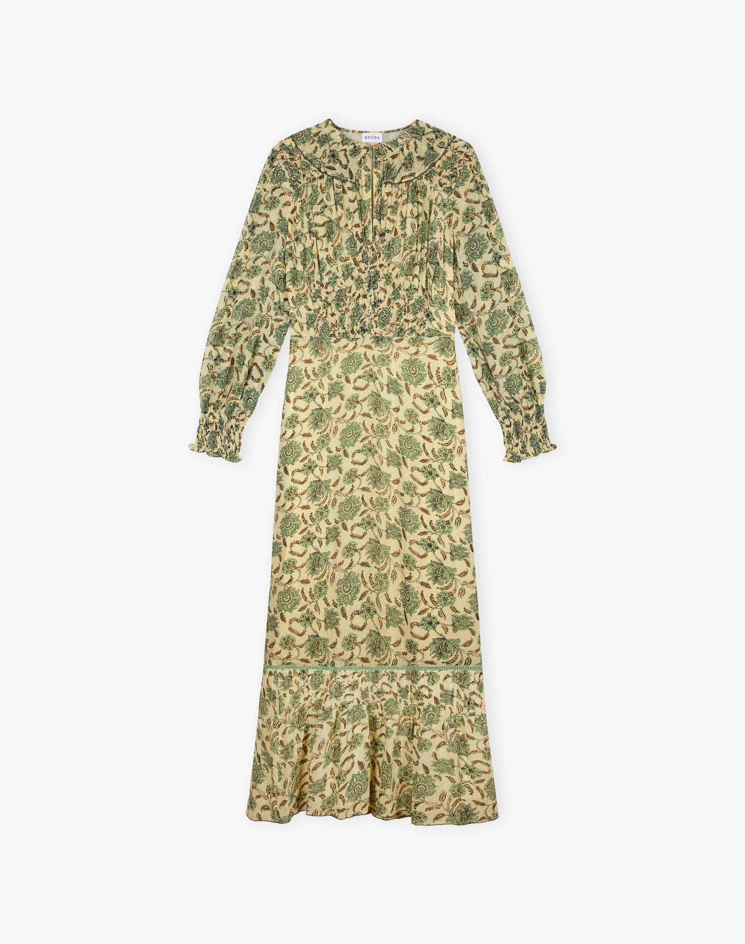Silk Botanical Print Dress