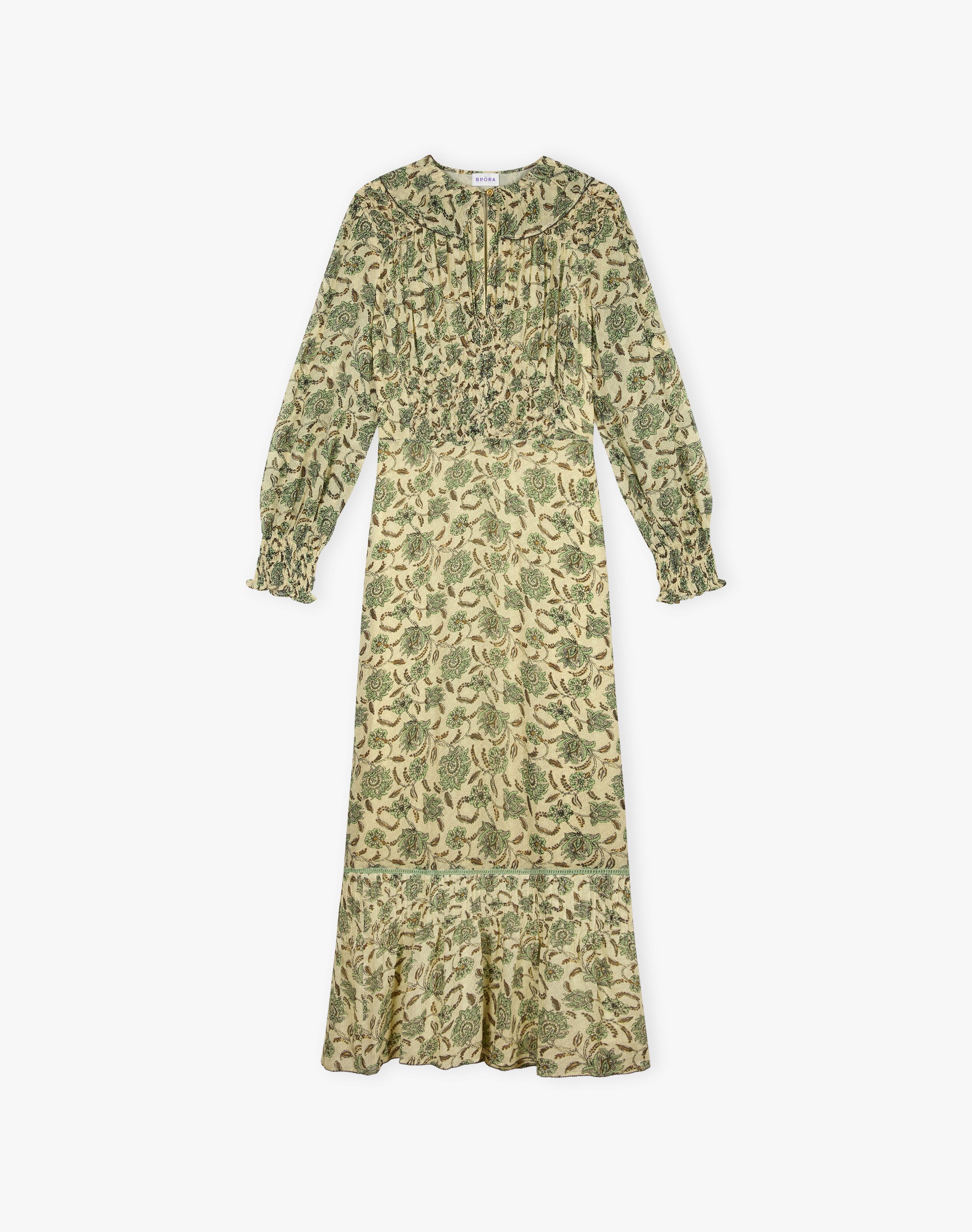 Silk Botanical Print Dress