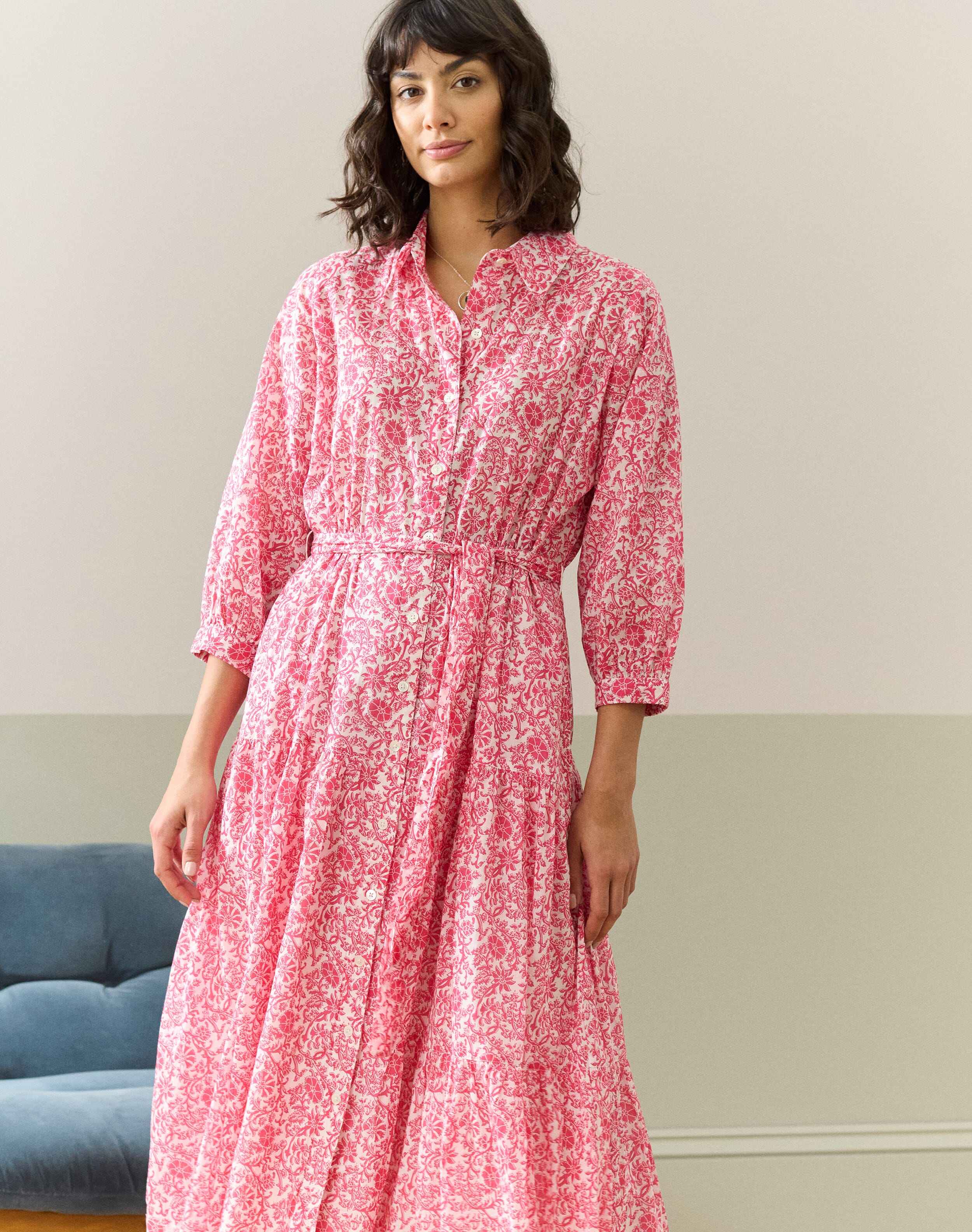 Organic Cotton Voile Shirt Dress