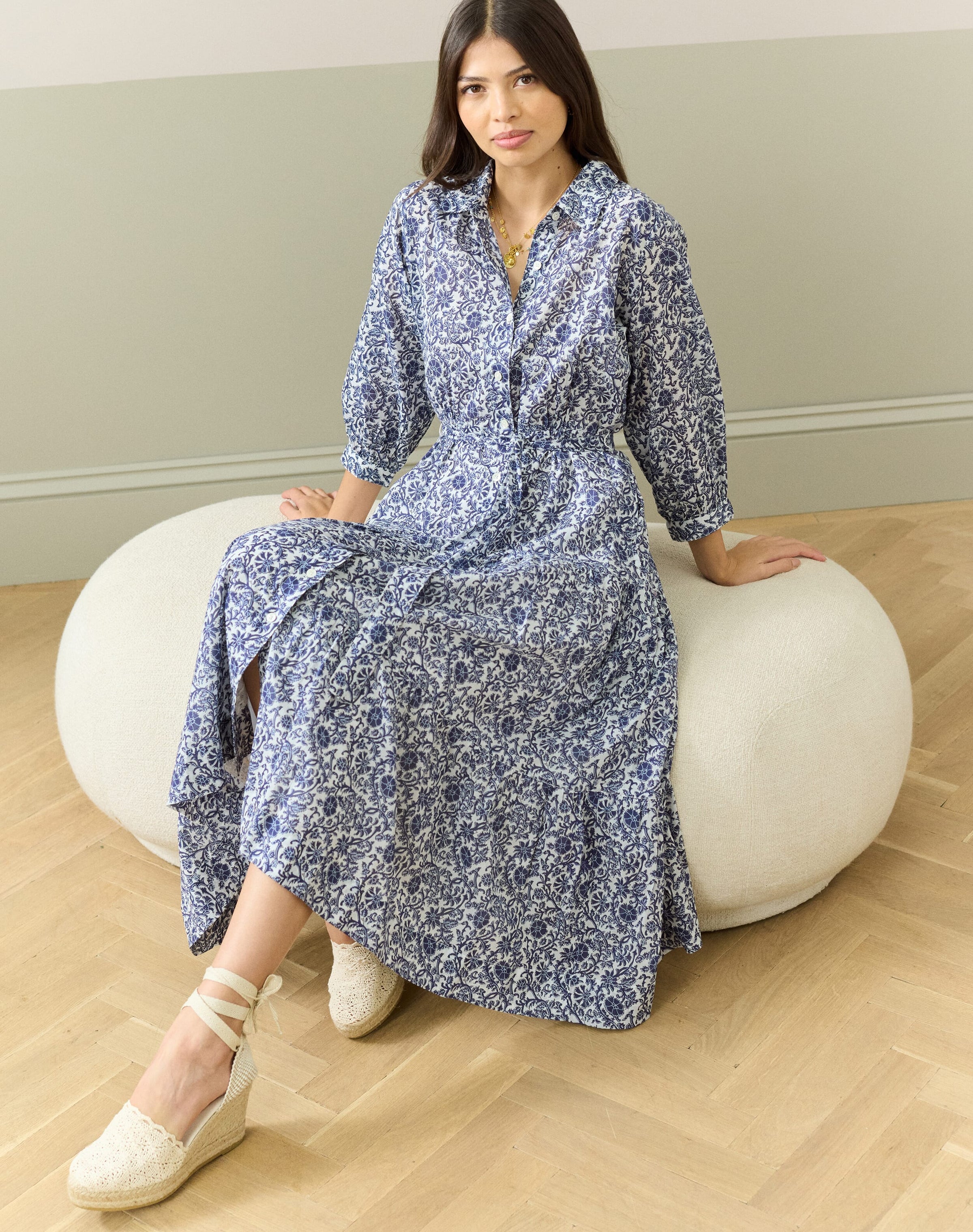 Organic Cotton Voile Shirt Dress