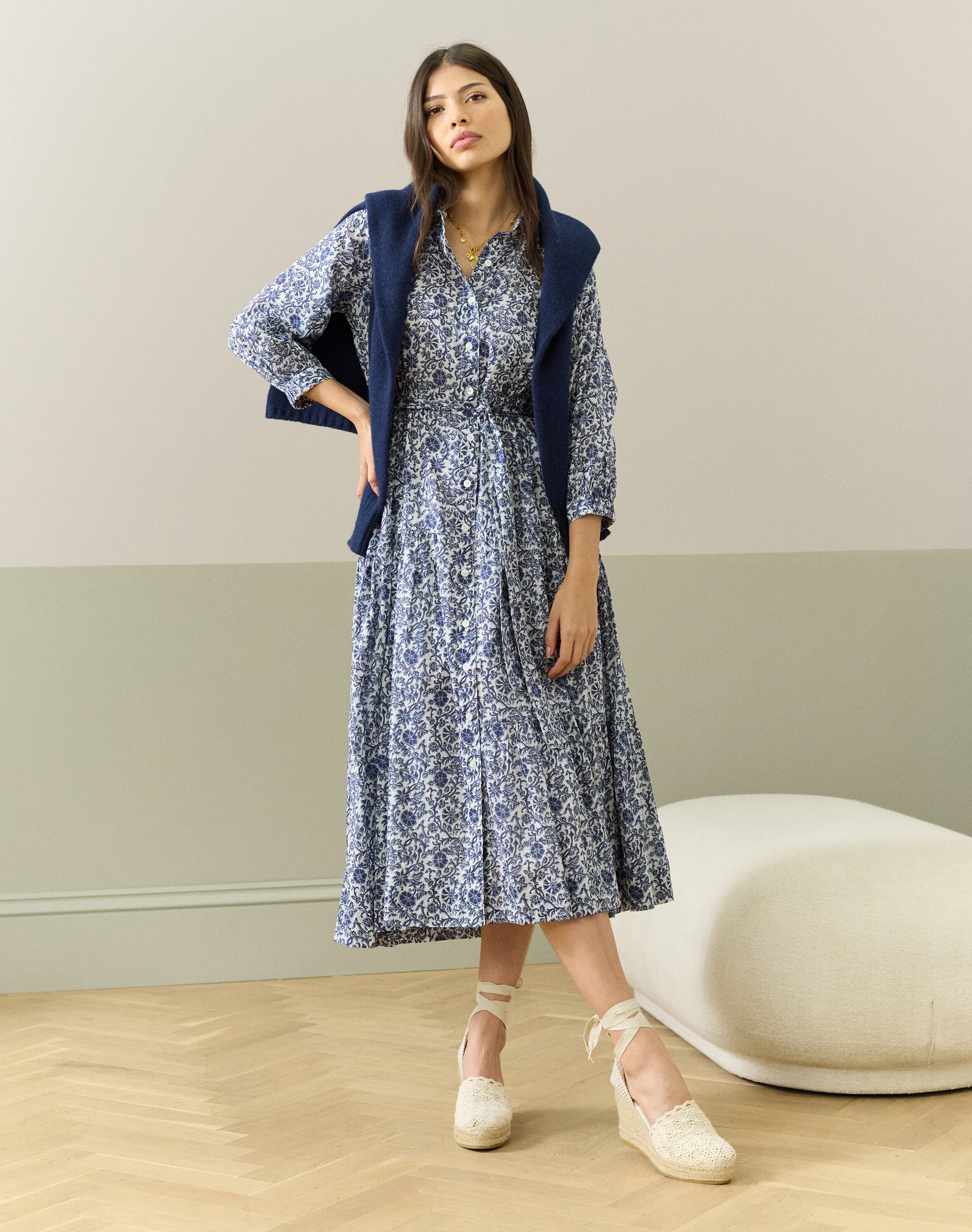 Organic Cotton Voile Shirt Dress