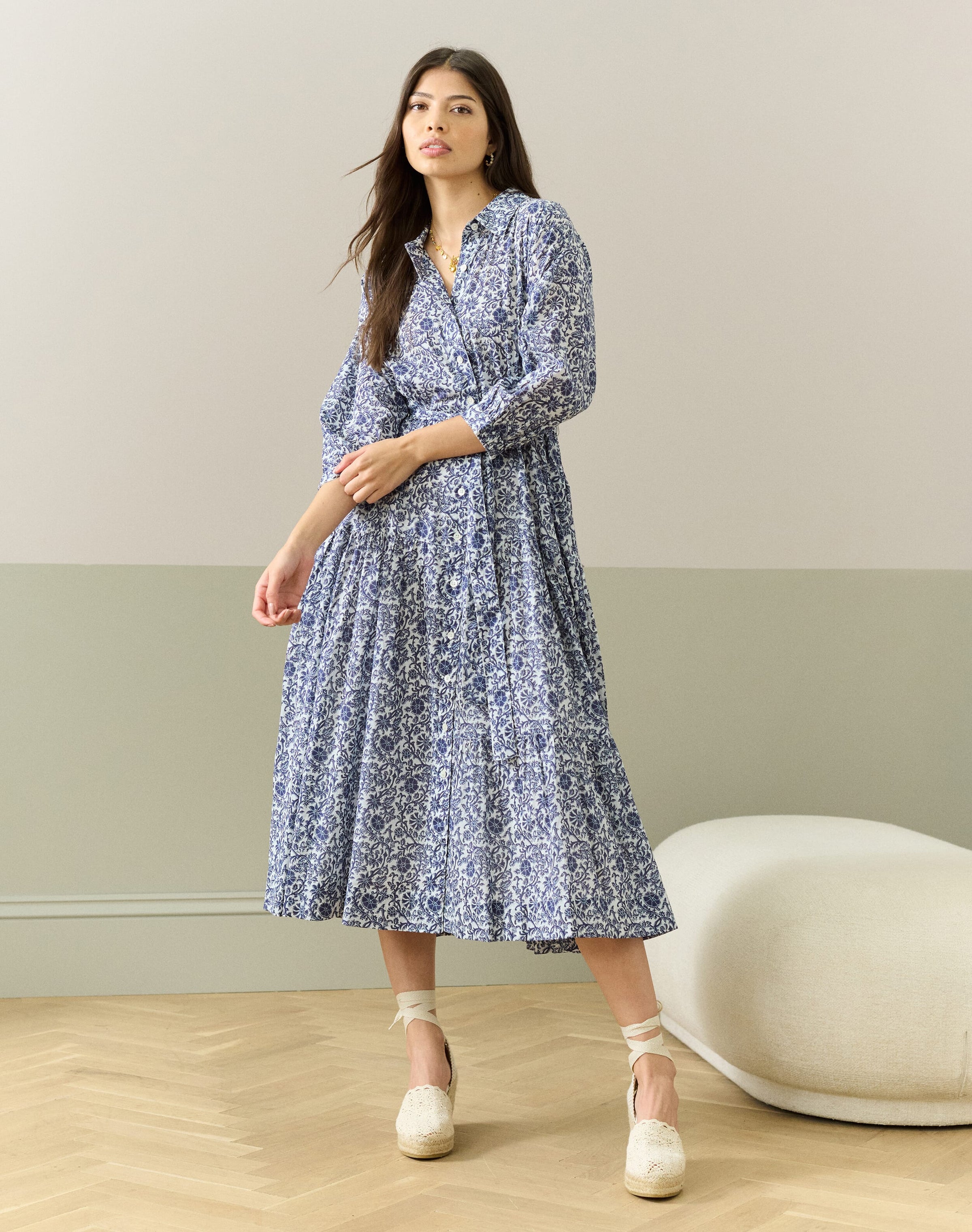 Organic Cotton Voile Shirt Dress