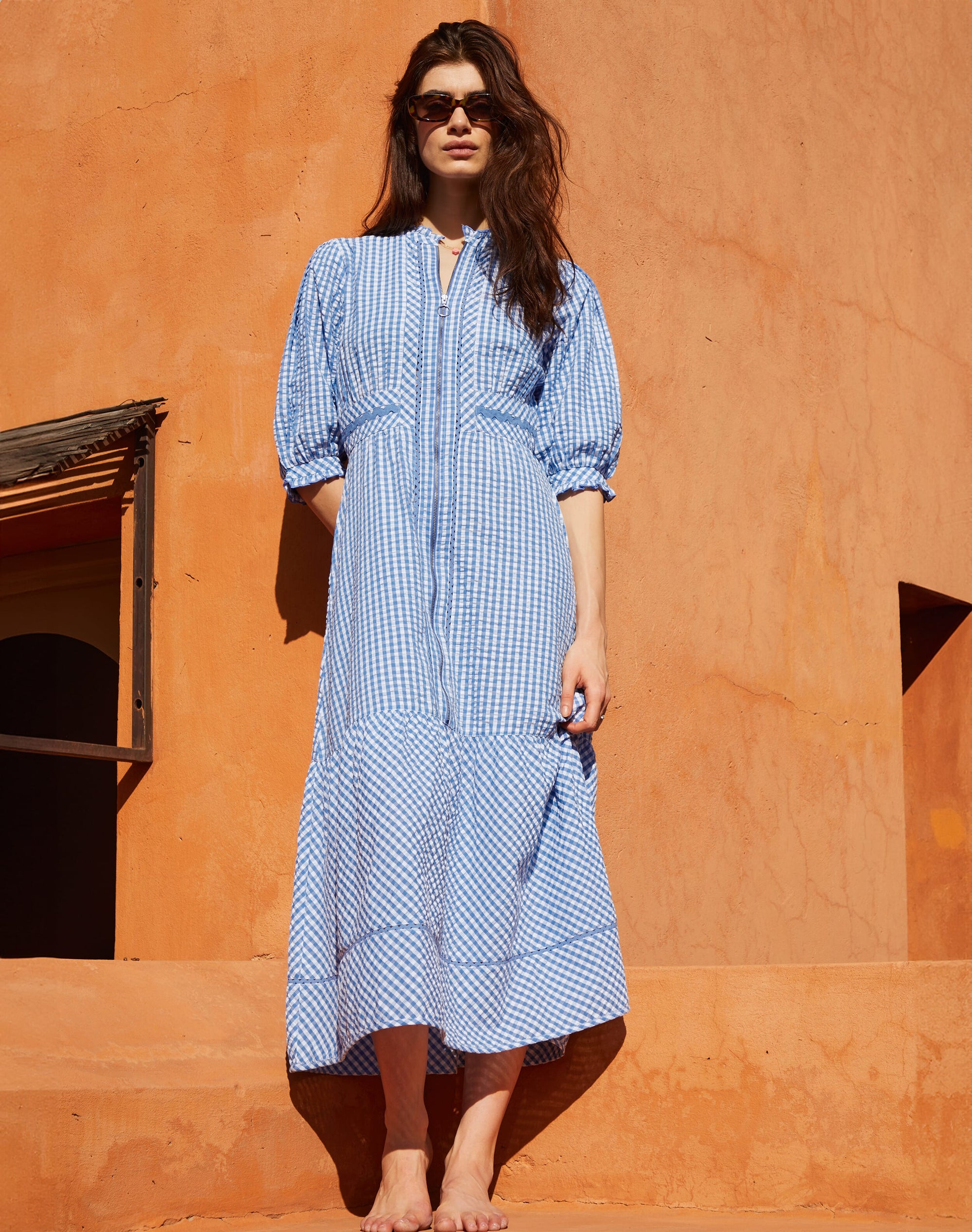 Cotton Gingham Ric Rac Dress