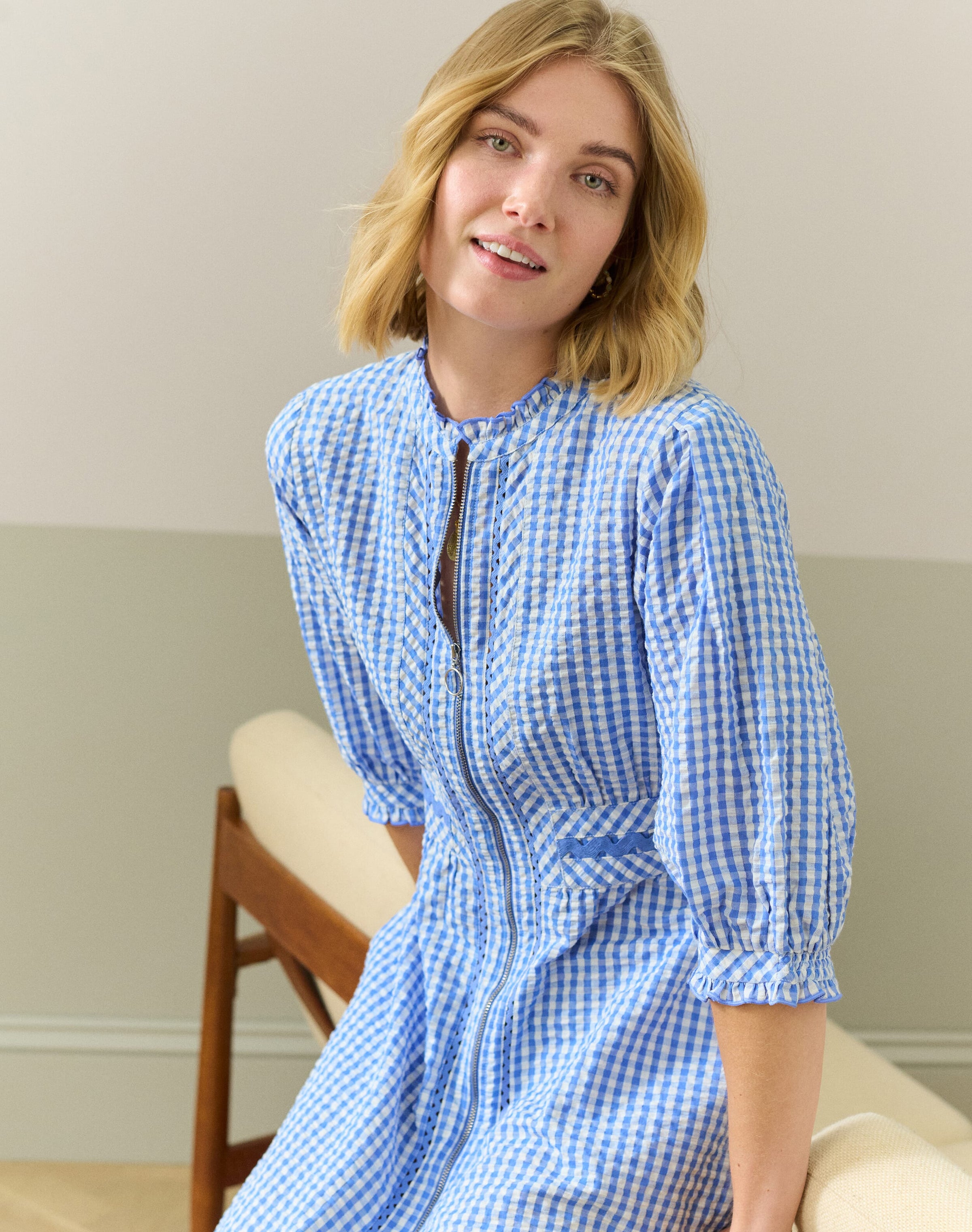 Cotton Gingham Ric Rac Dress