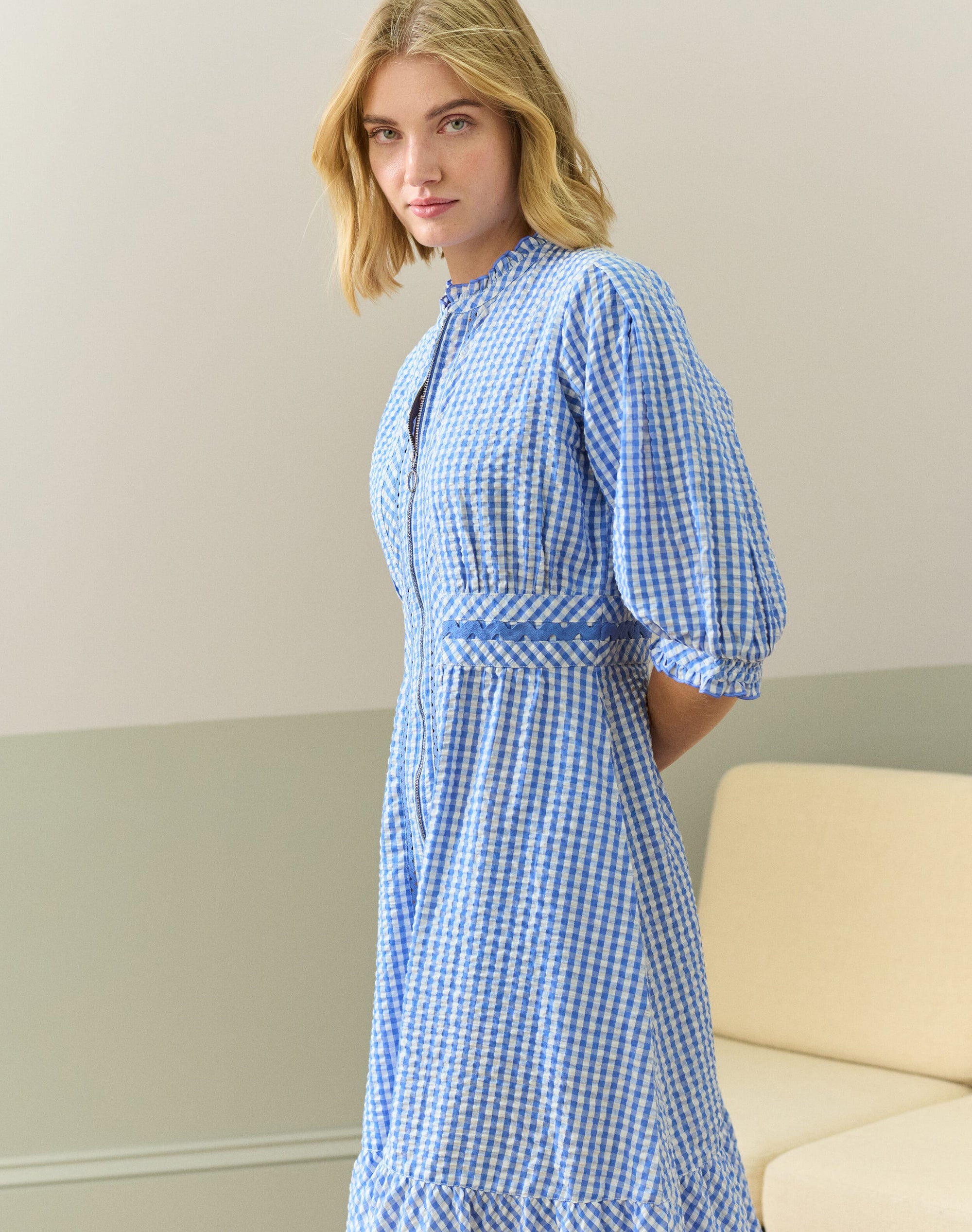 Cotton Gingham Ric Rac Dress