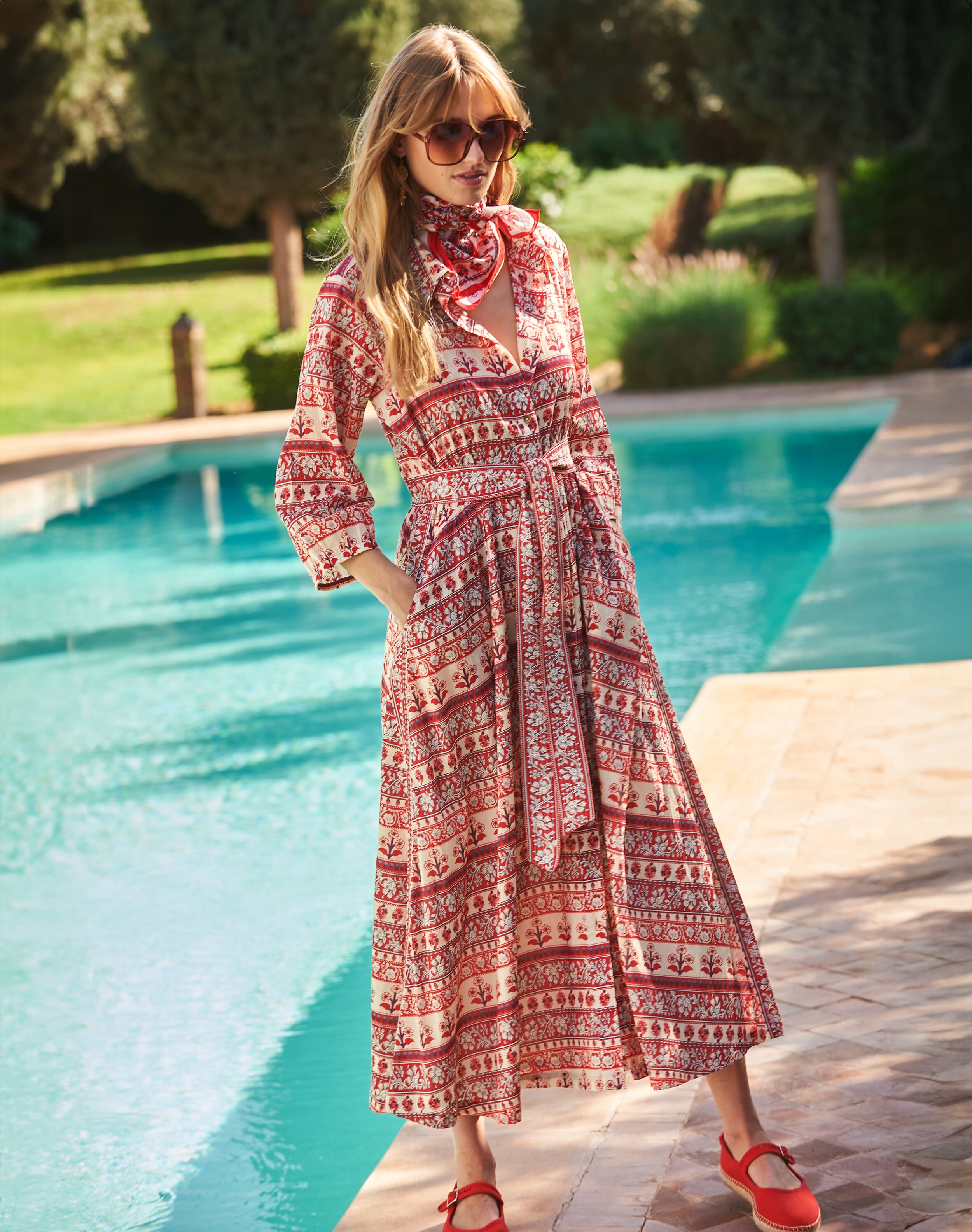 Organic Cotton Folk Stripe Shirt Dress