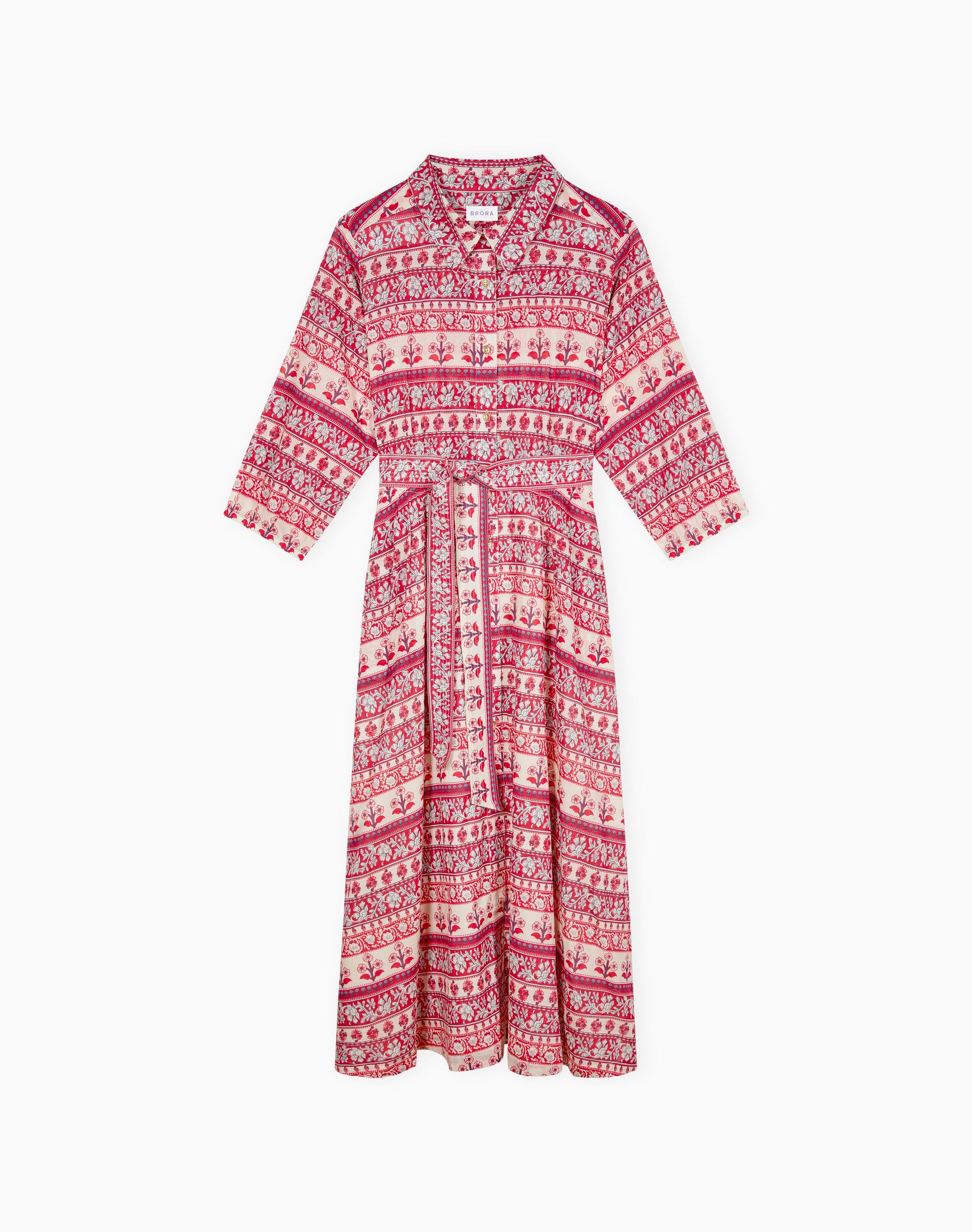 Organic Cotton Folk Stripe Shirt Dress