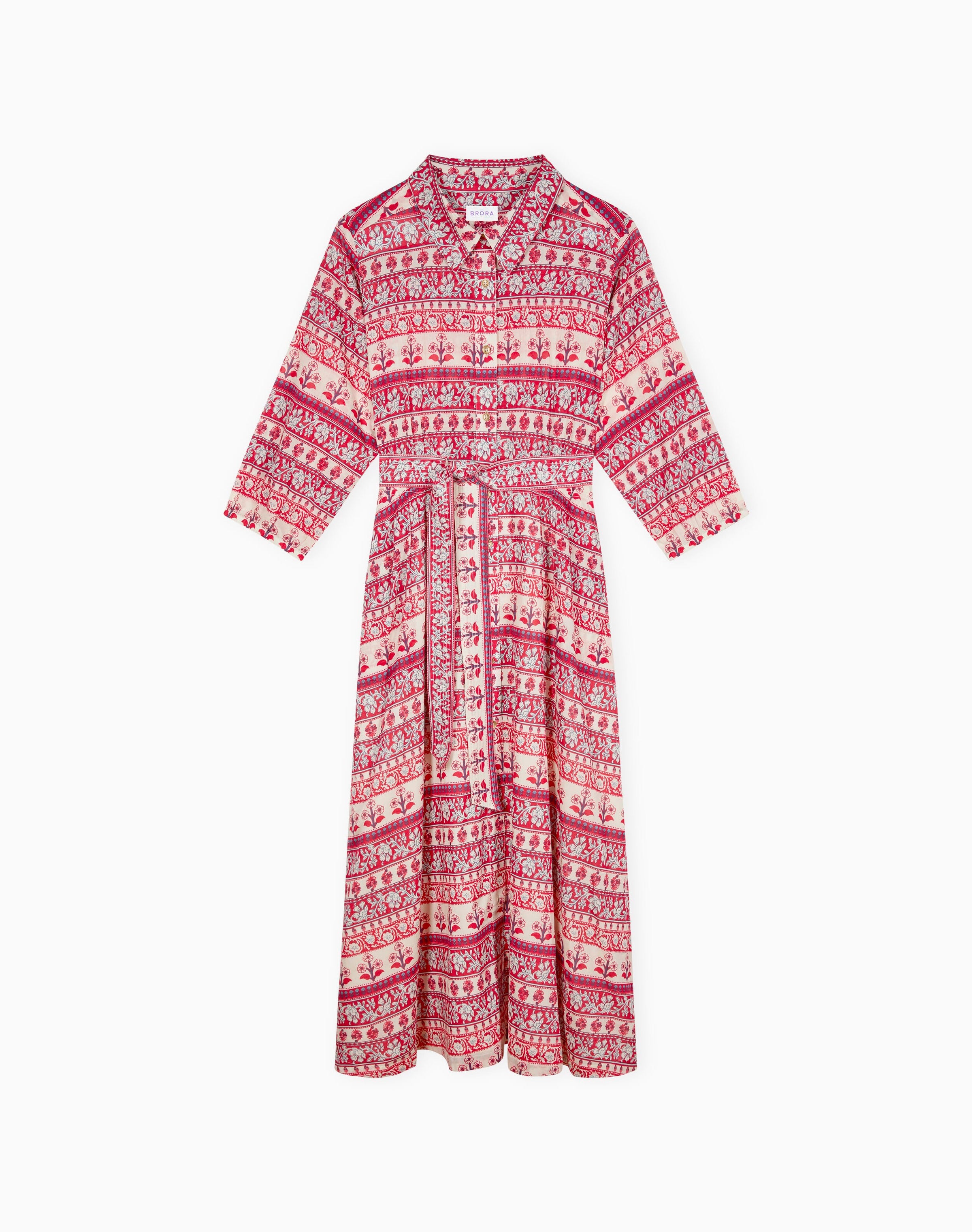 Organic Cotton Folk Stripe Shirt Dress