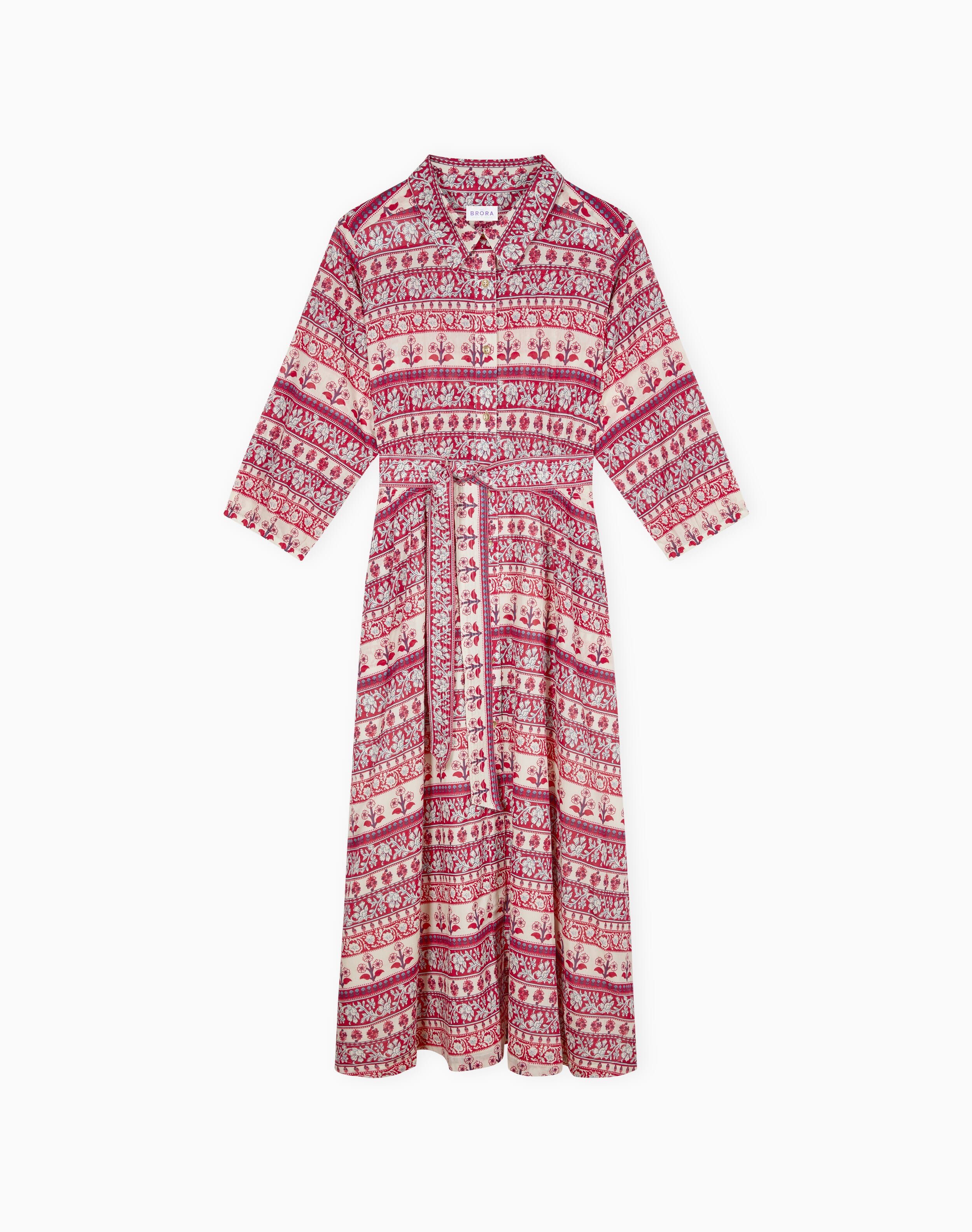 Organic Cotton Folk Stripe Shirt Dress