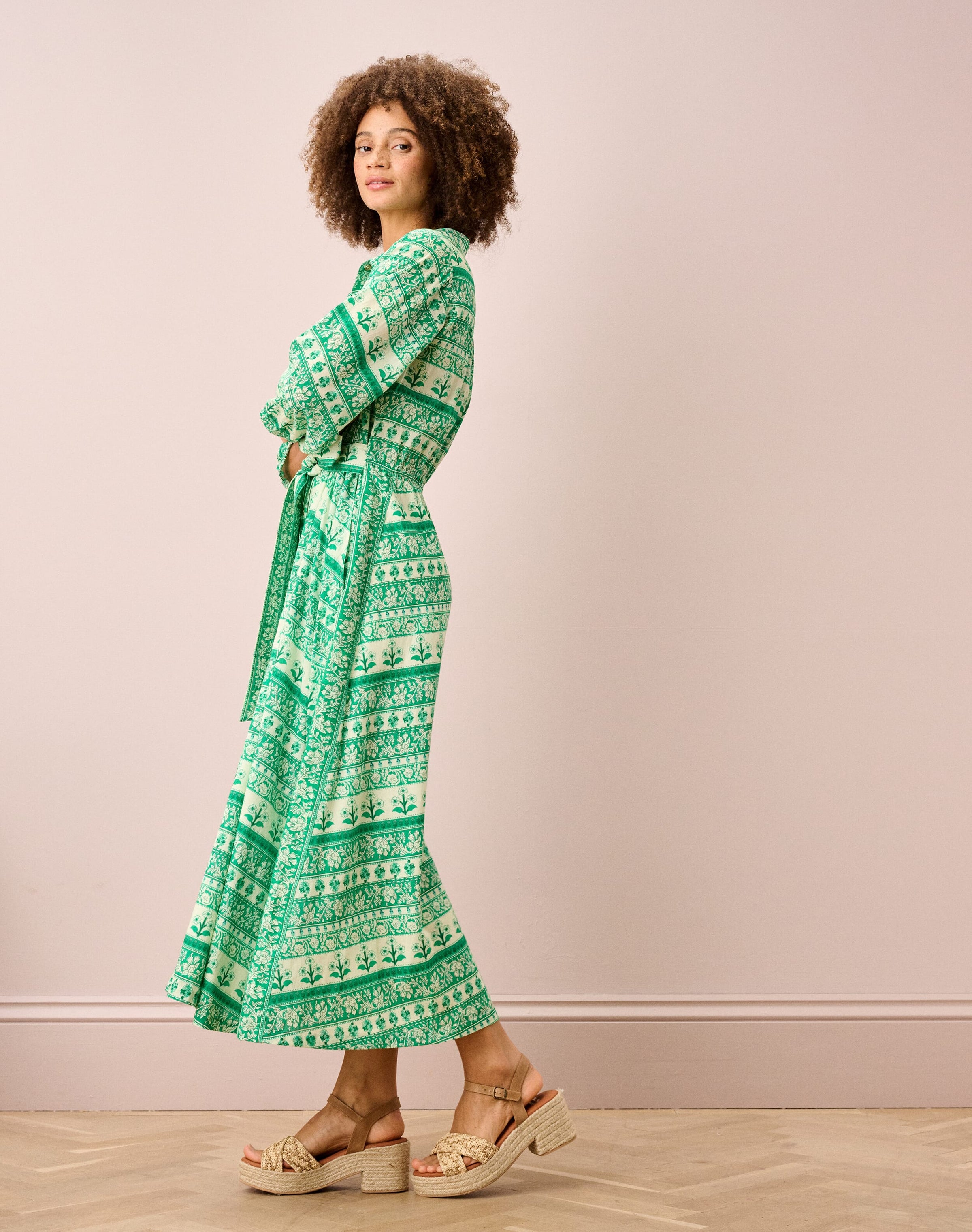 Organic Cotton Folk Stripe Shirt Dress