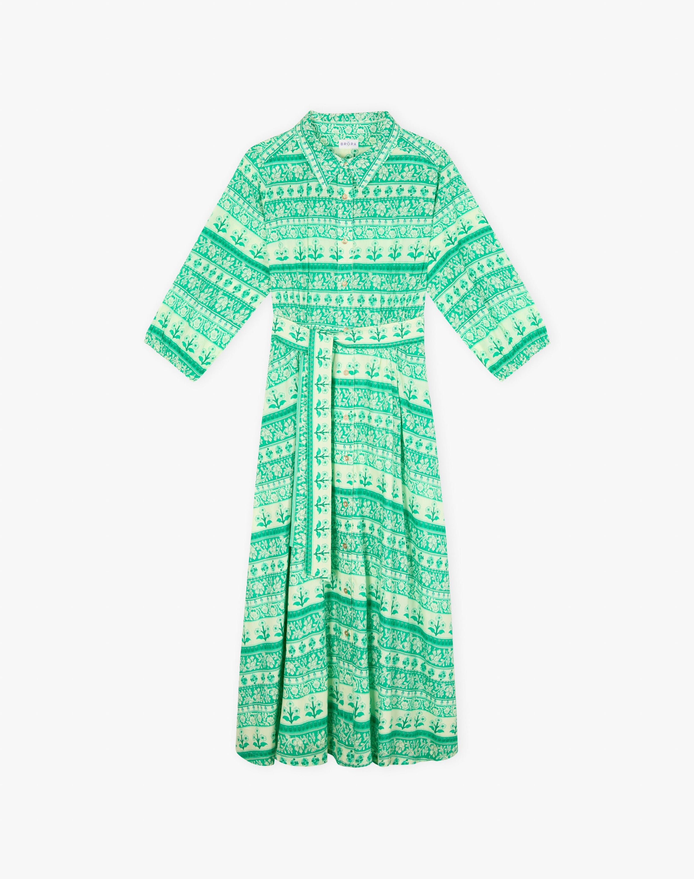 Organic Cotton Folk Stripe Shirt Dress