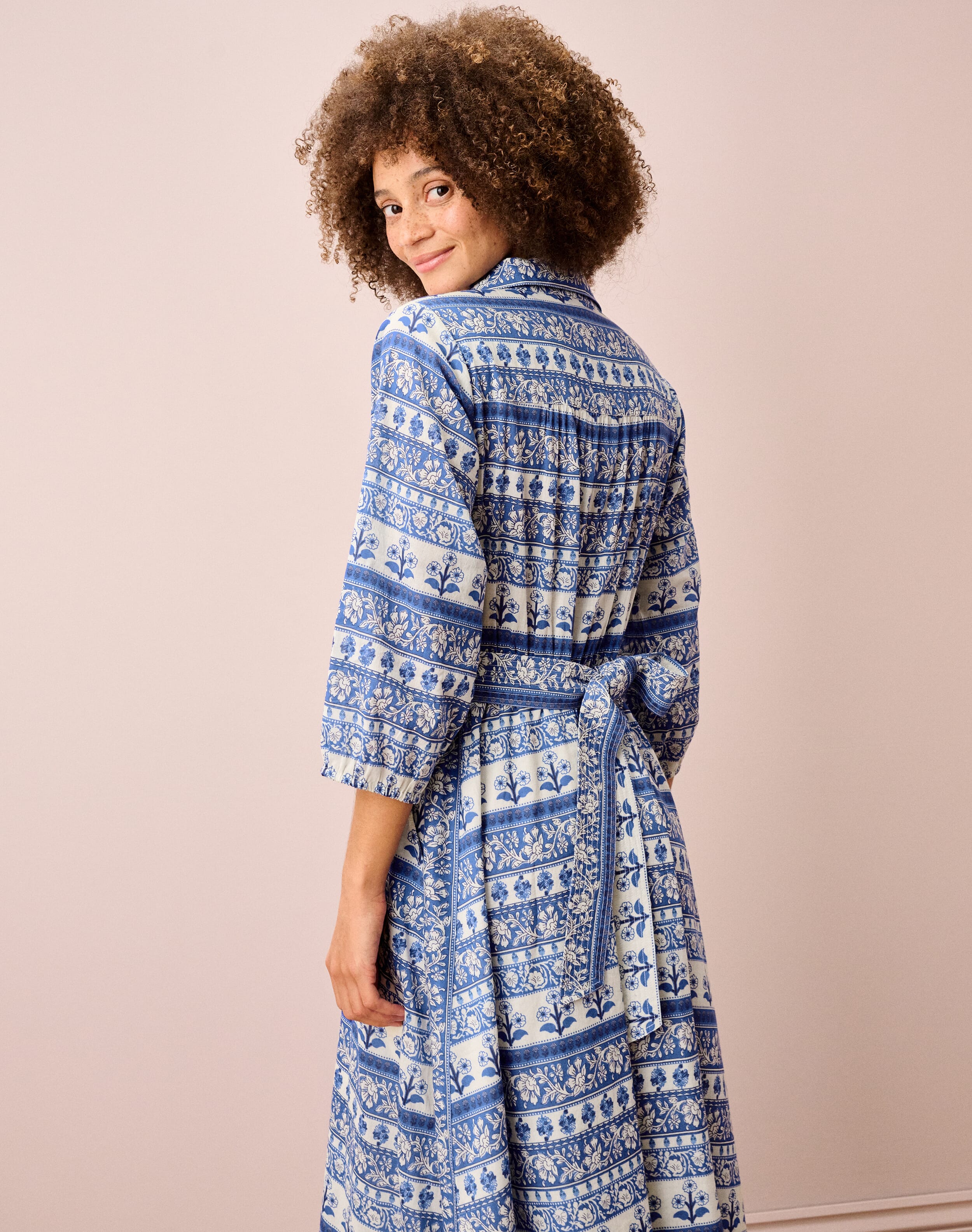 Organic Cotton Folk Stripe Shirt Dress