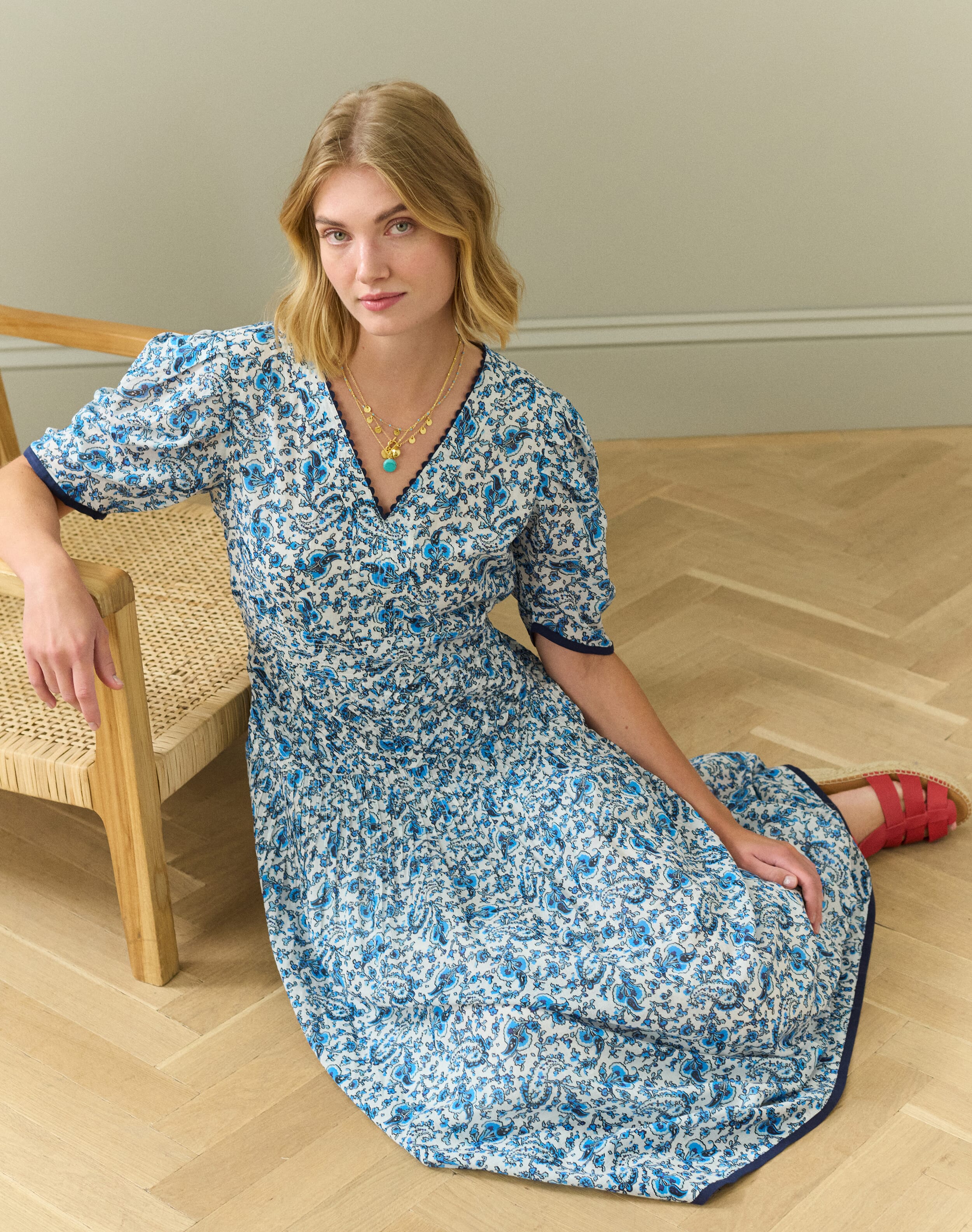 Organic Cotton Paisley Flower Dress